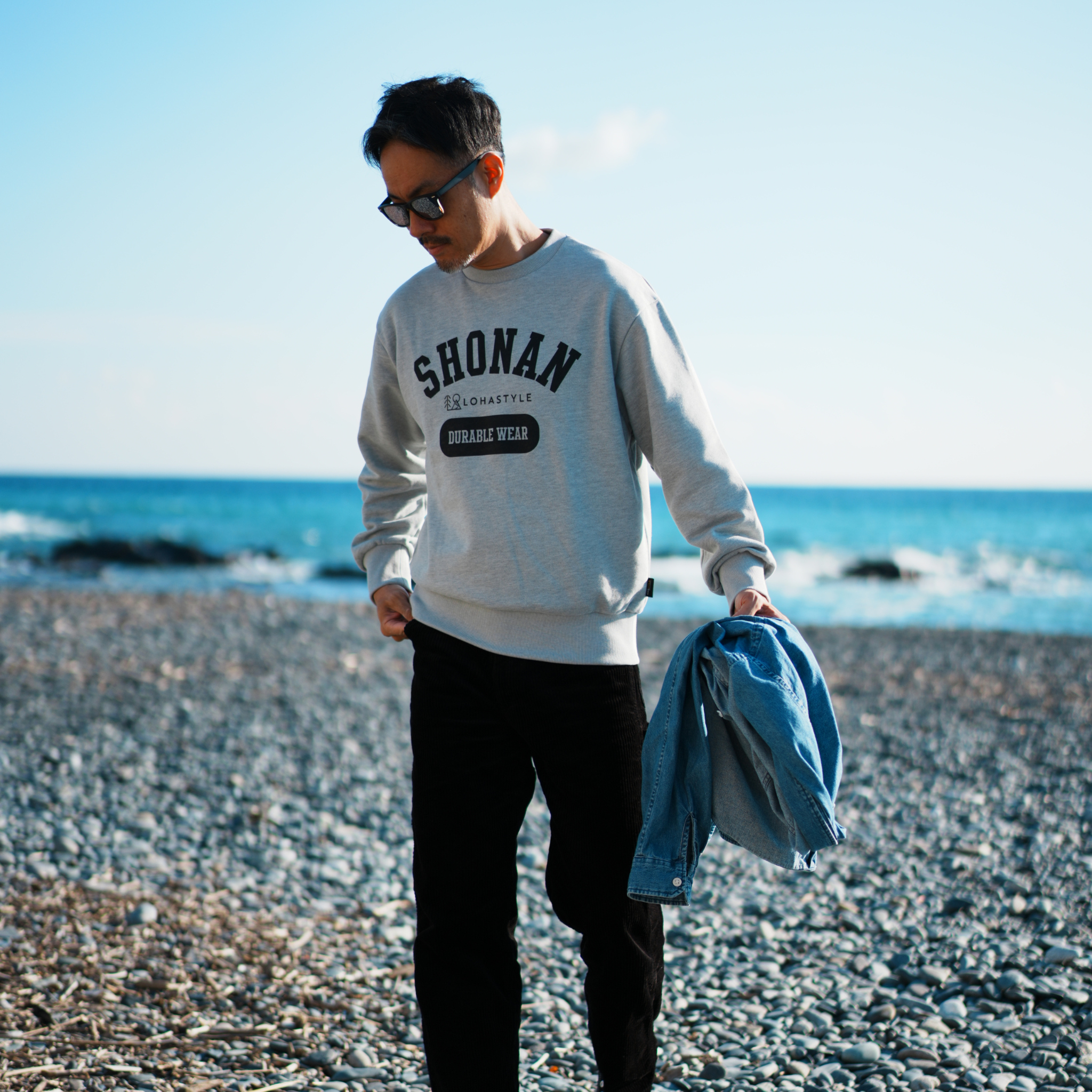 CORDURA裏毛 SHONANロゴスウェット(グレー)