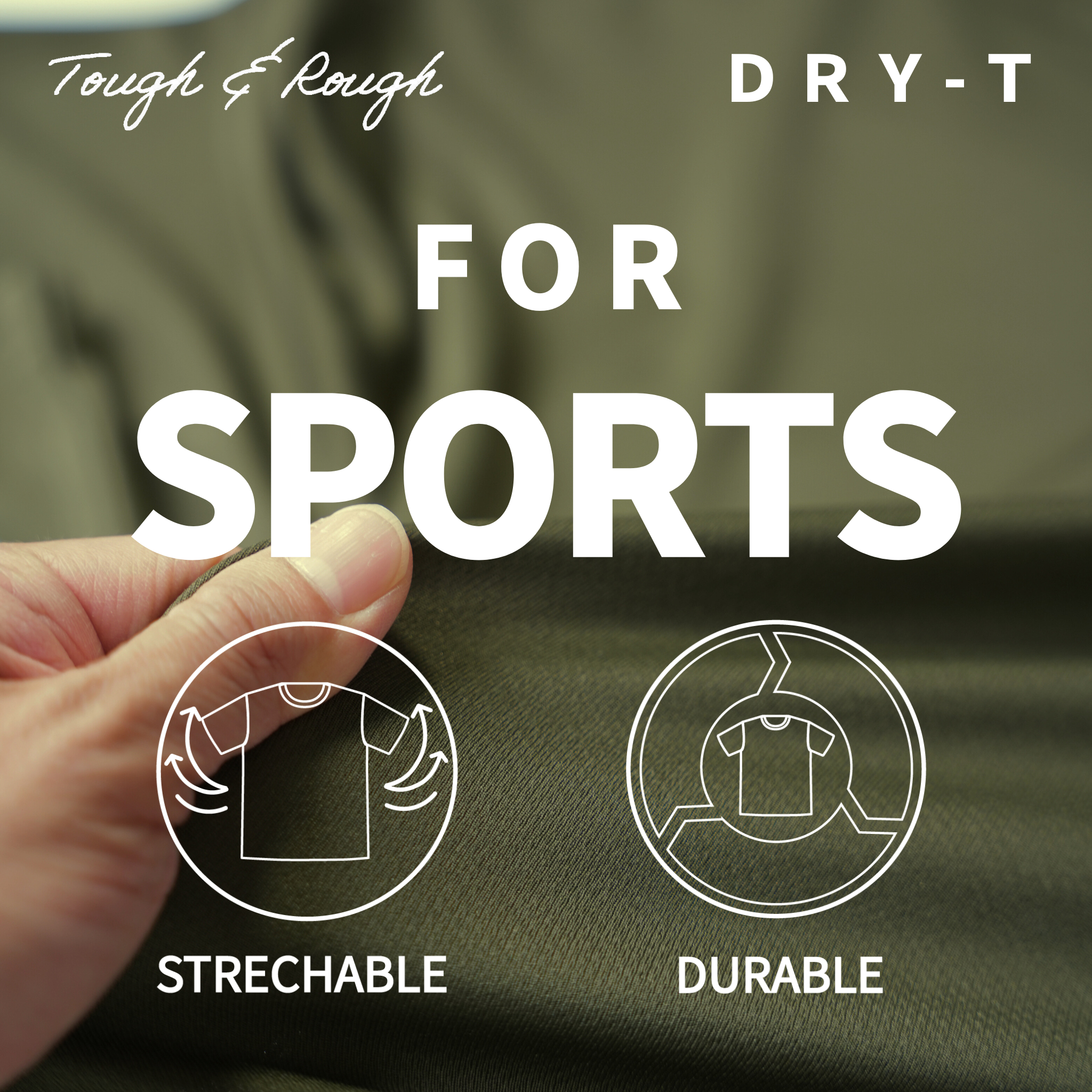 ドライメッシュ タフ&ラフT(オリーブ)