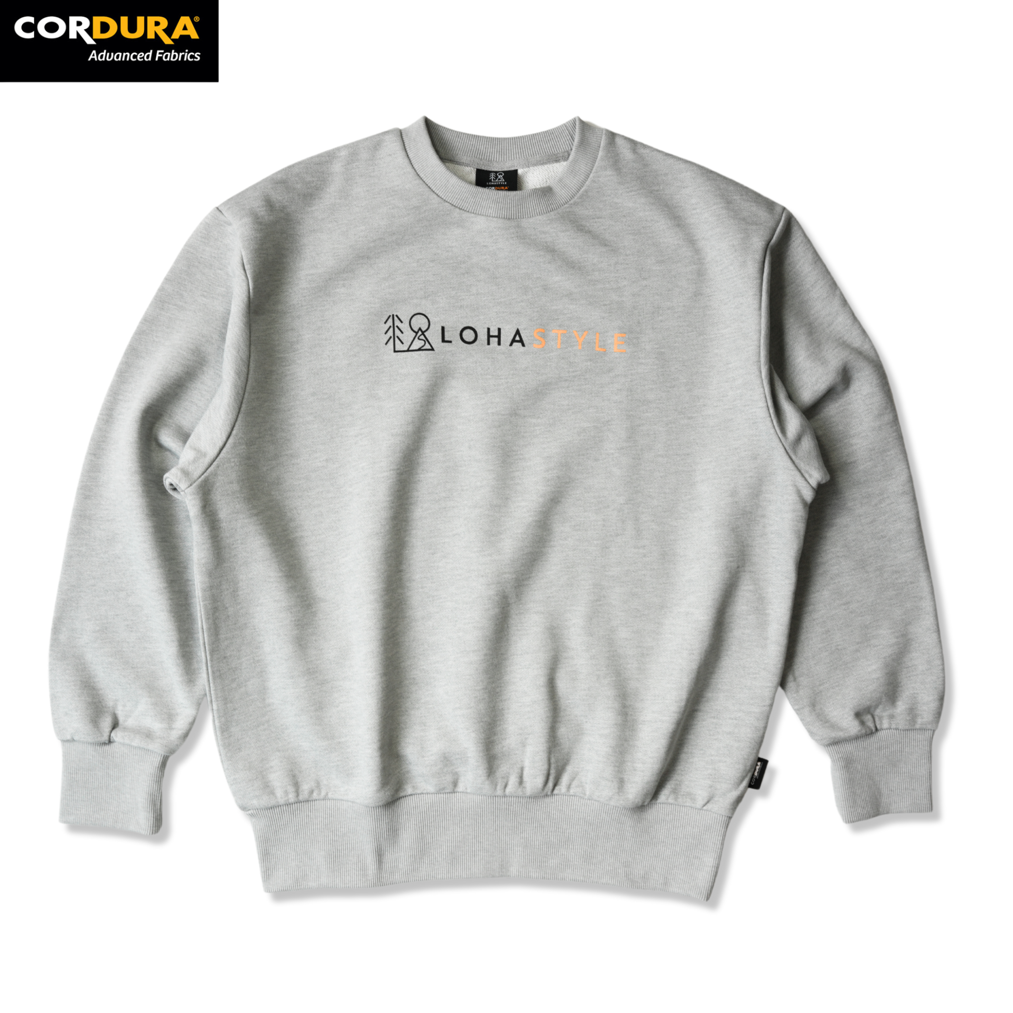 CORDURA裏毛 LOHASTYLEロゴスウェット(グレー)