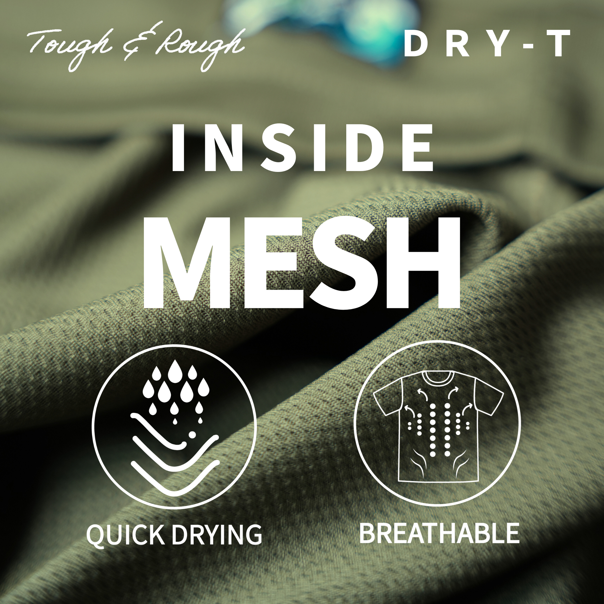 ドライメッシュ タフ&ラフT(オリーブ)