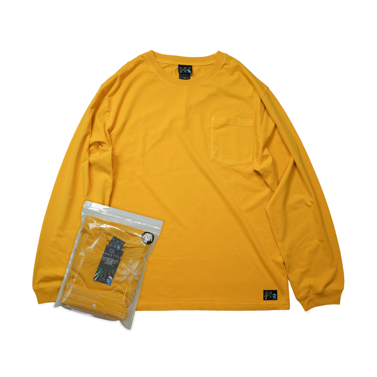 VINTAGE PAC-T ビッグシルエット 胸ポケ 長袖 (カラシ)