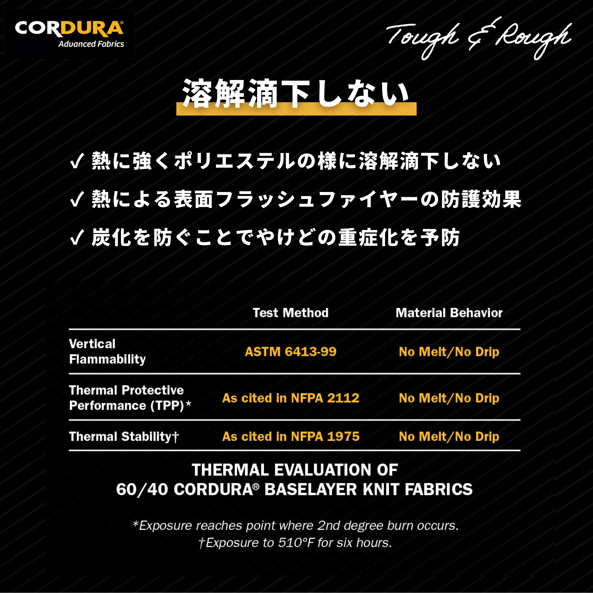 CORDURA天竺 長袖T デュラブル&タフロゴ(ブラック)