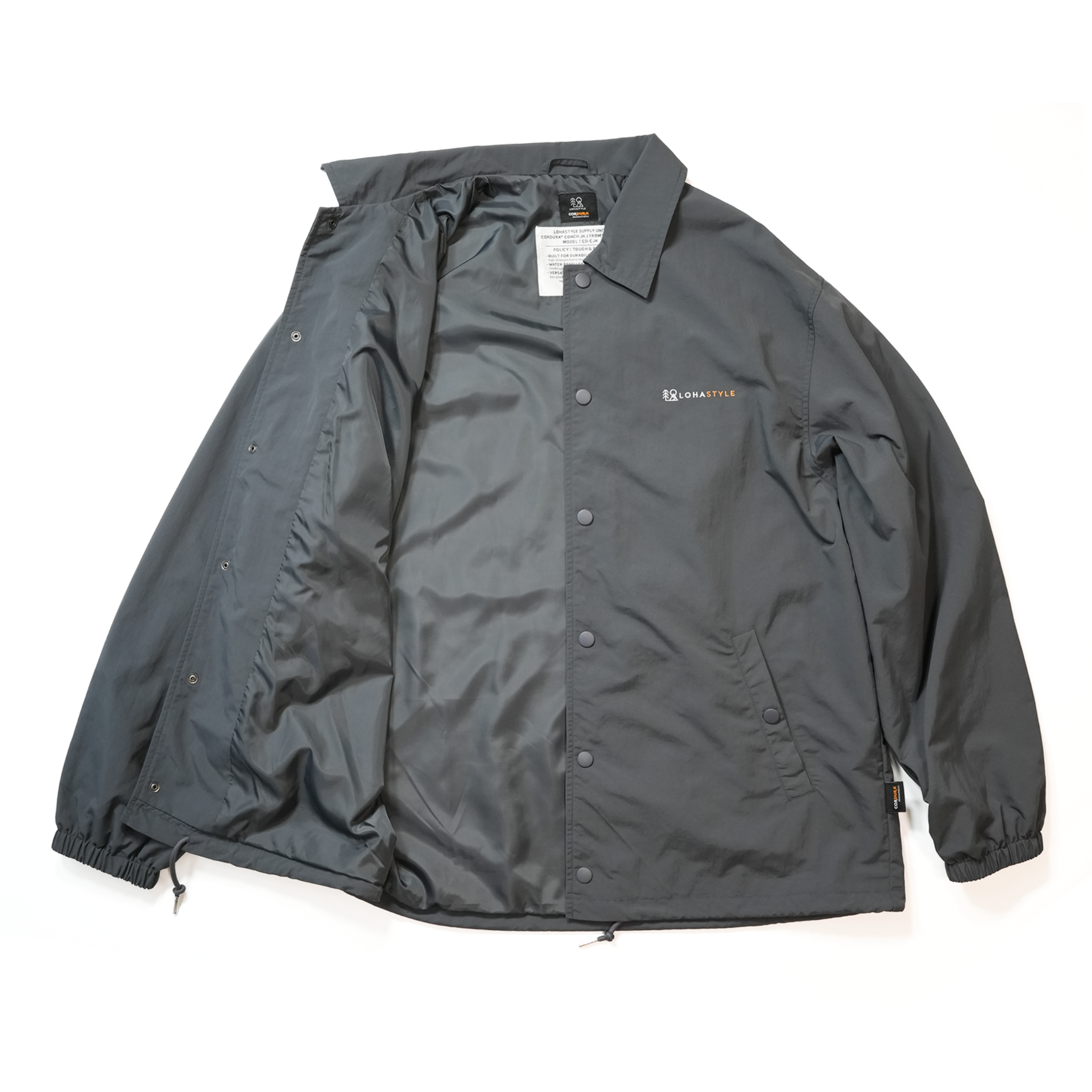 CORDURA COACH JACKET ロゴ刺繍(グレー)