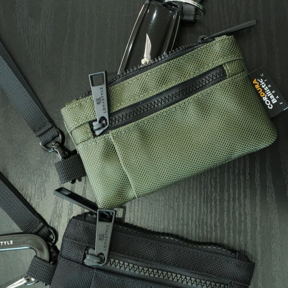 FIN CORDURA バリスティックナイロン ミニウォレット (カーキ)