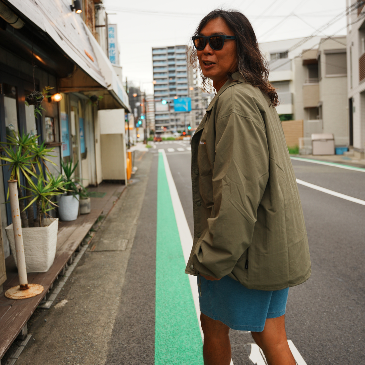 CORDURA COACH JACKET ロゴ刺繍(カーキ)