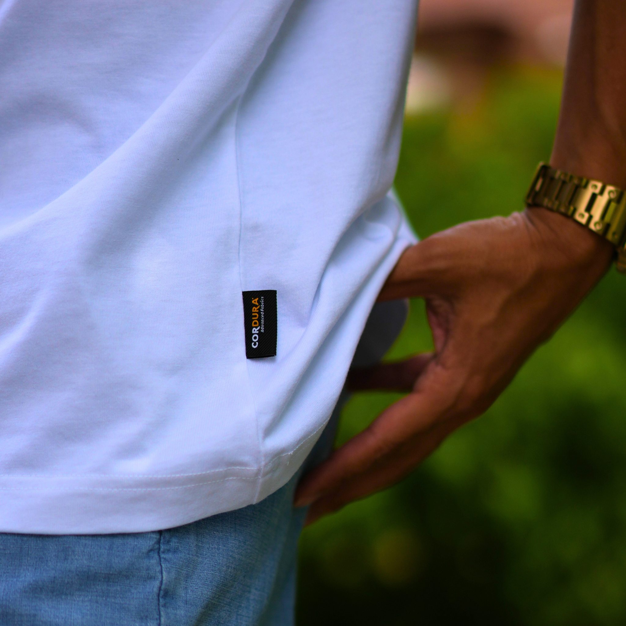 CORDURA天竺 半袖左ロゴT(ホワイト)