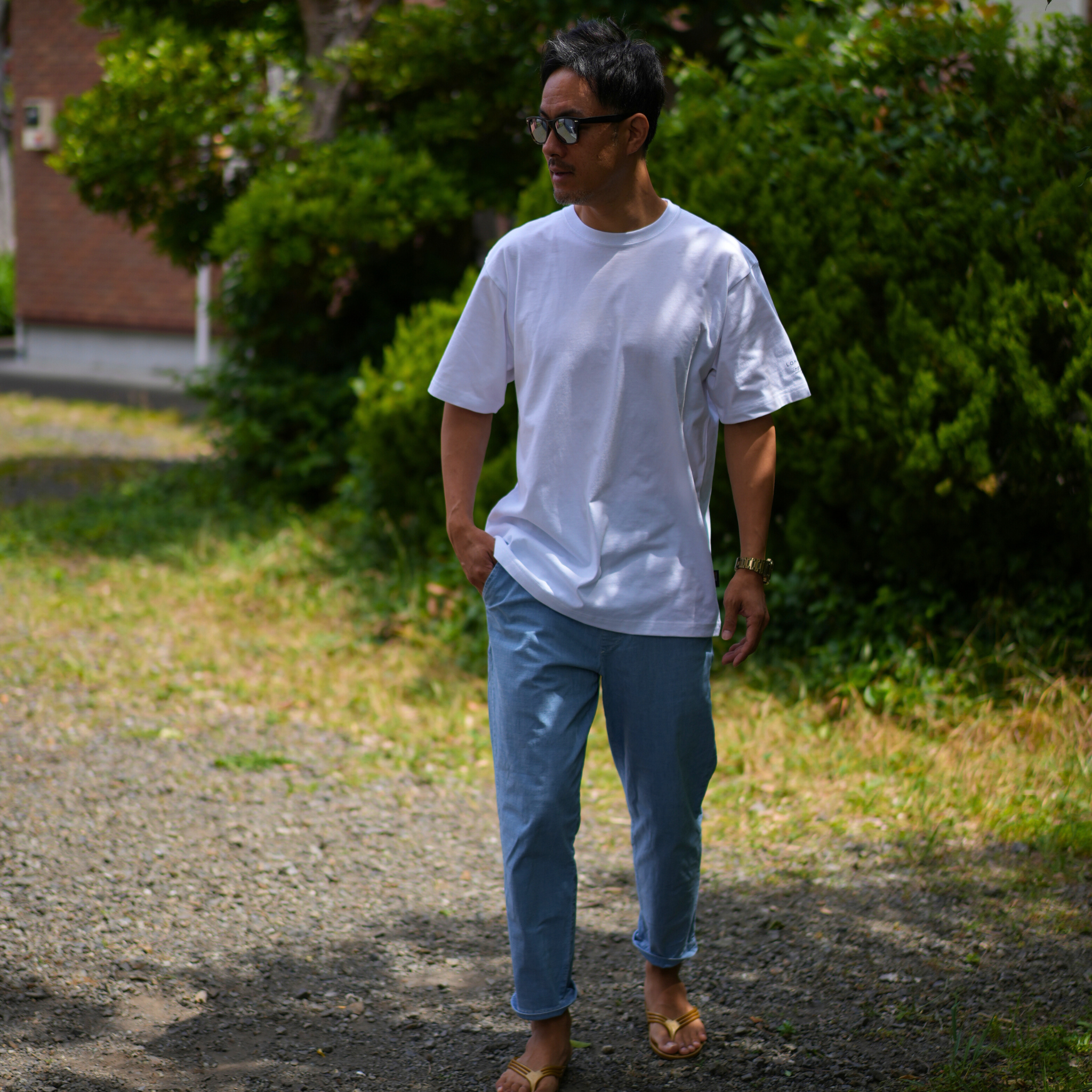 CORDURA天竺 半袖左ロゴT(ホワイト)