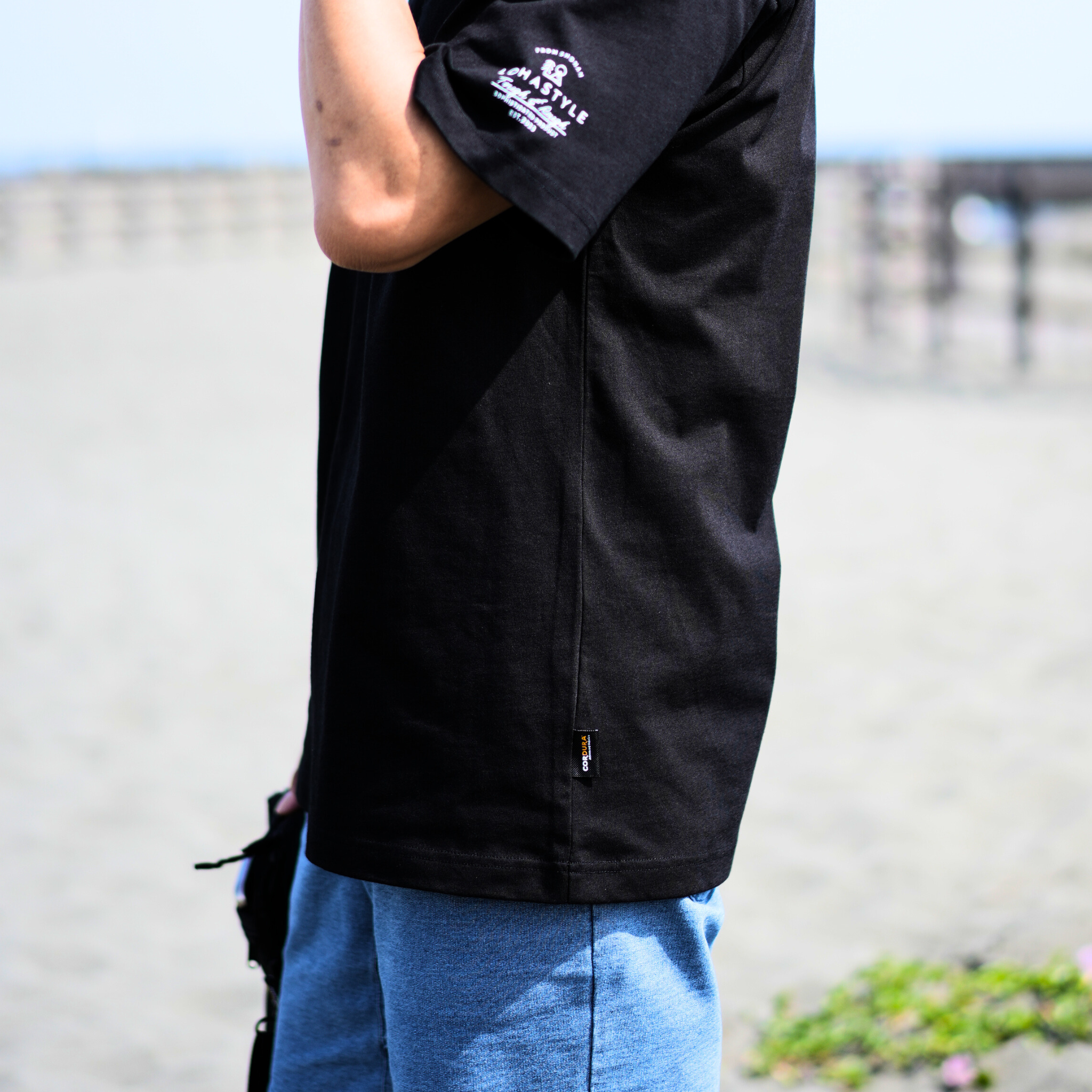 CORDURA天竺 半袖左ロゴT(ホワイト)