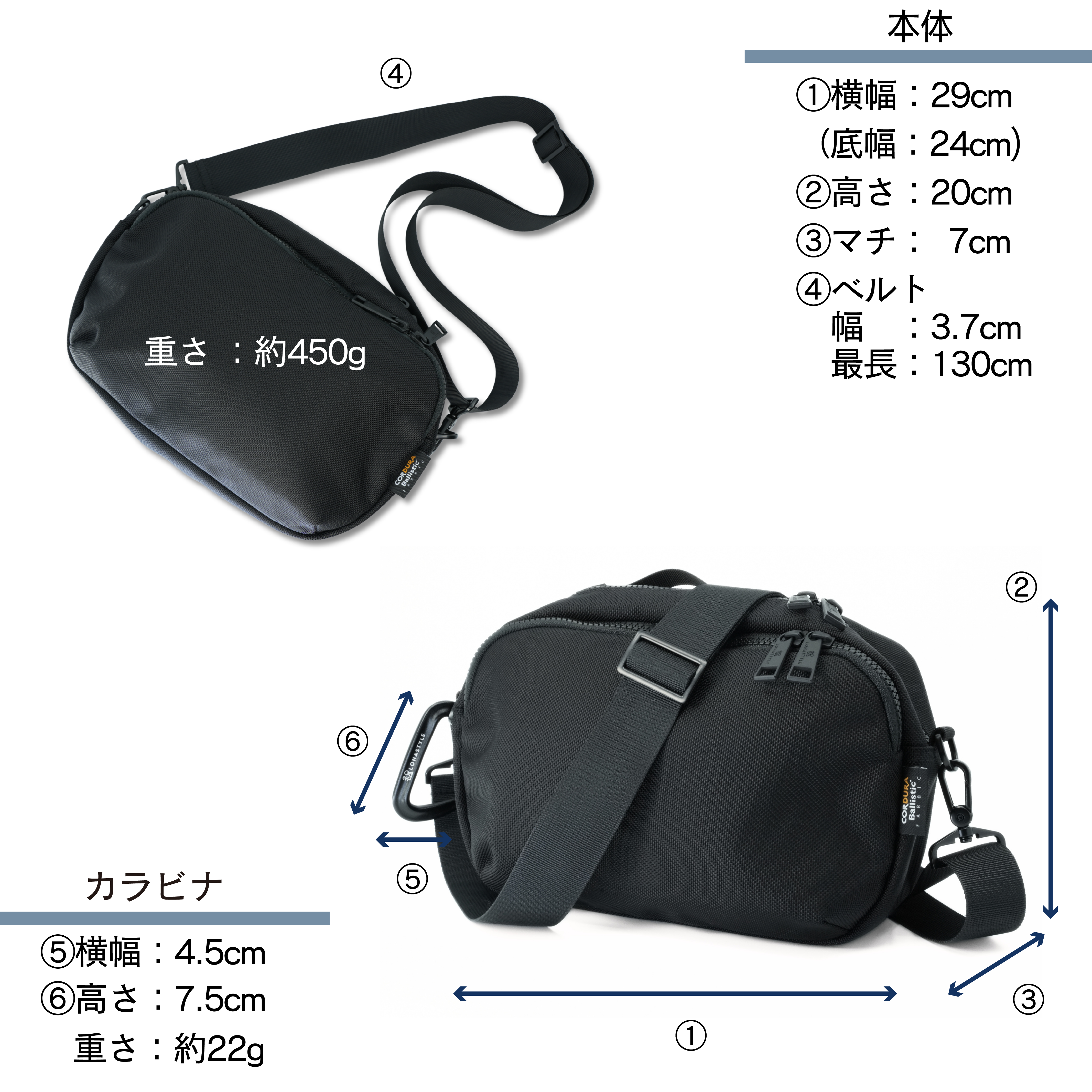 BARREL CORDURA バリスティックナイロン ショルダーバッグ (ブラック)