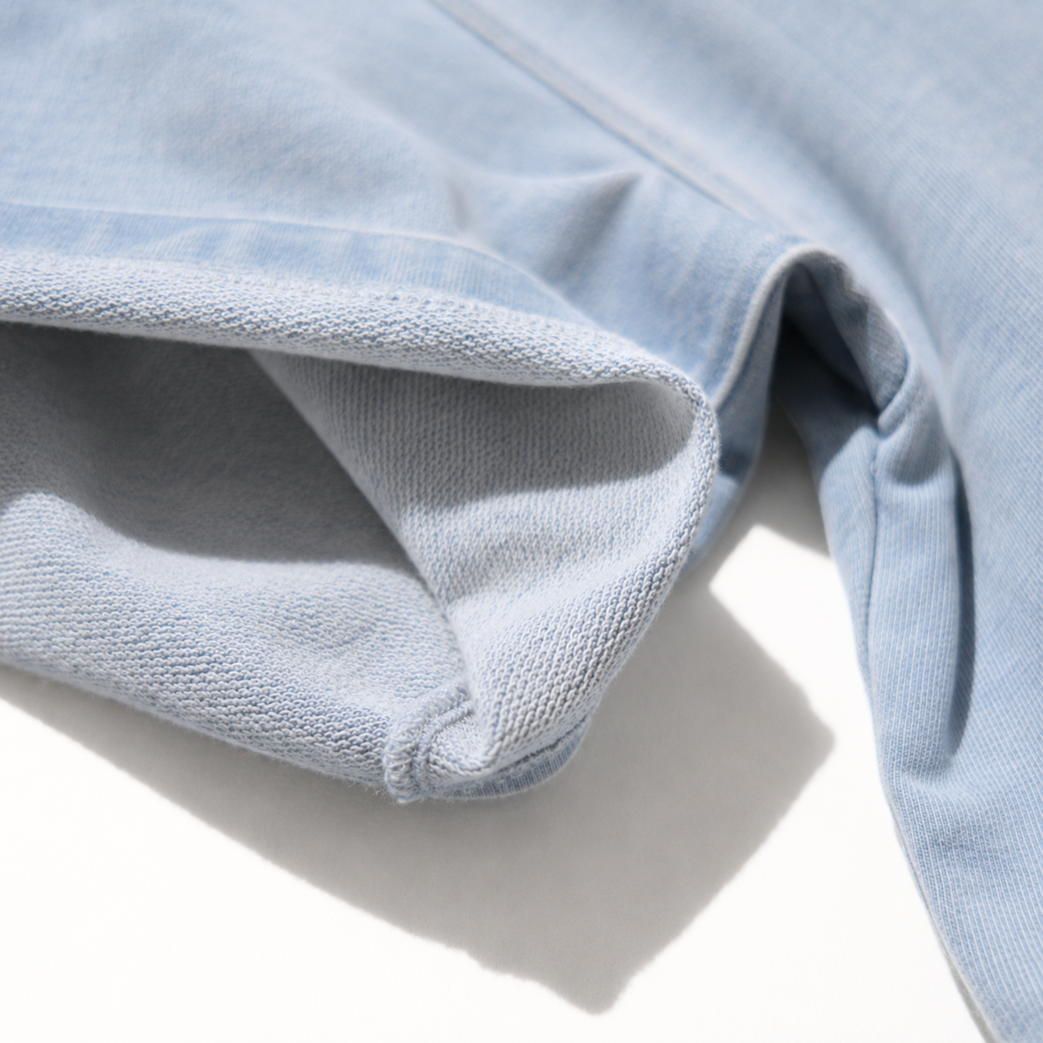 DENIM PAC-T ビッグシルエット 胸ポケ 5分袖(アイスブルー)