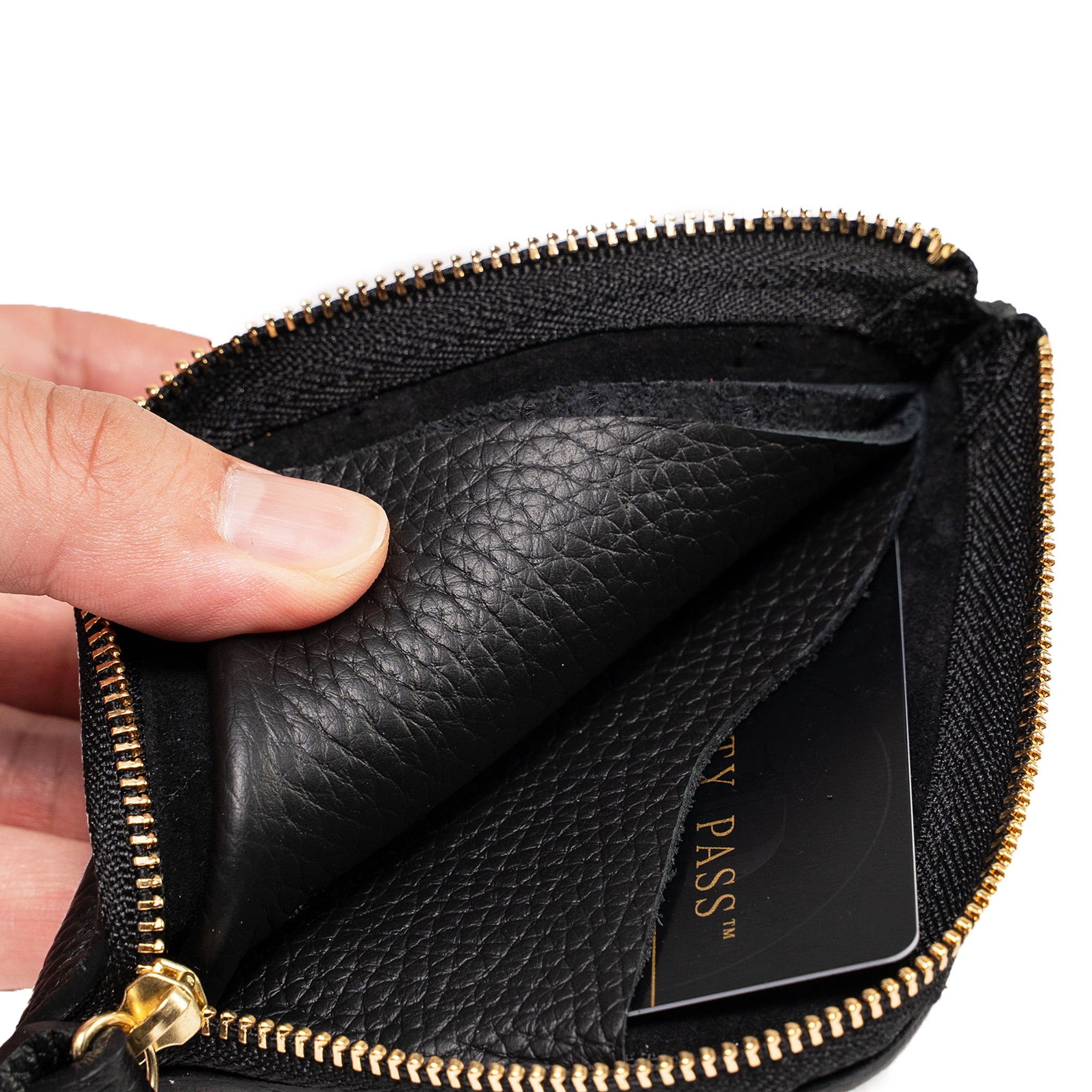 CURVE 姫路レザーコンパクトウォレット(ブラック×シルバー)