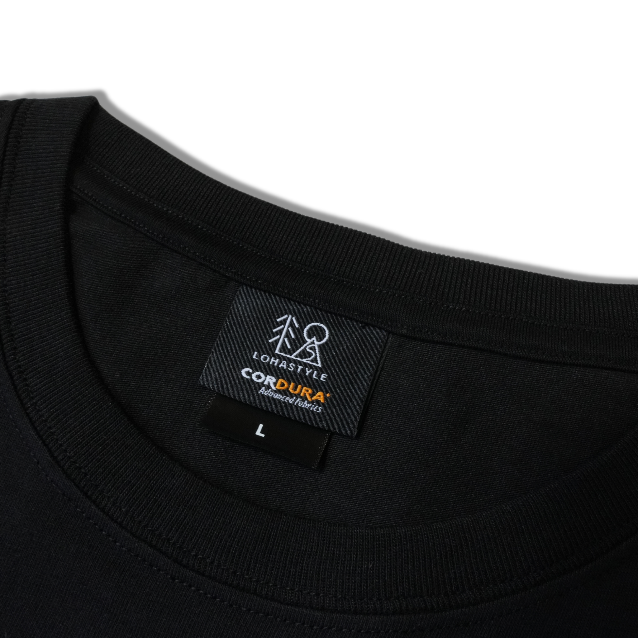 CORDURA天竺 長袖T LOHASTYLEロゴ(ブラック)