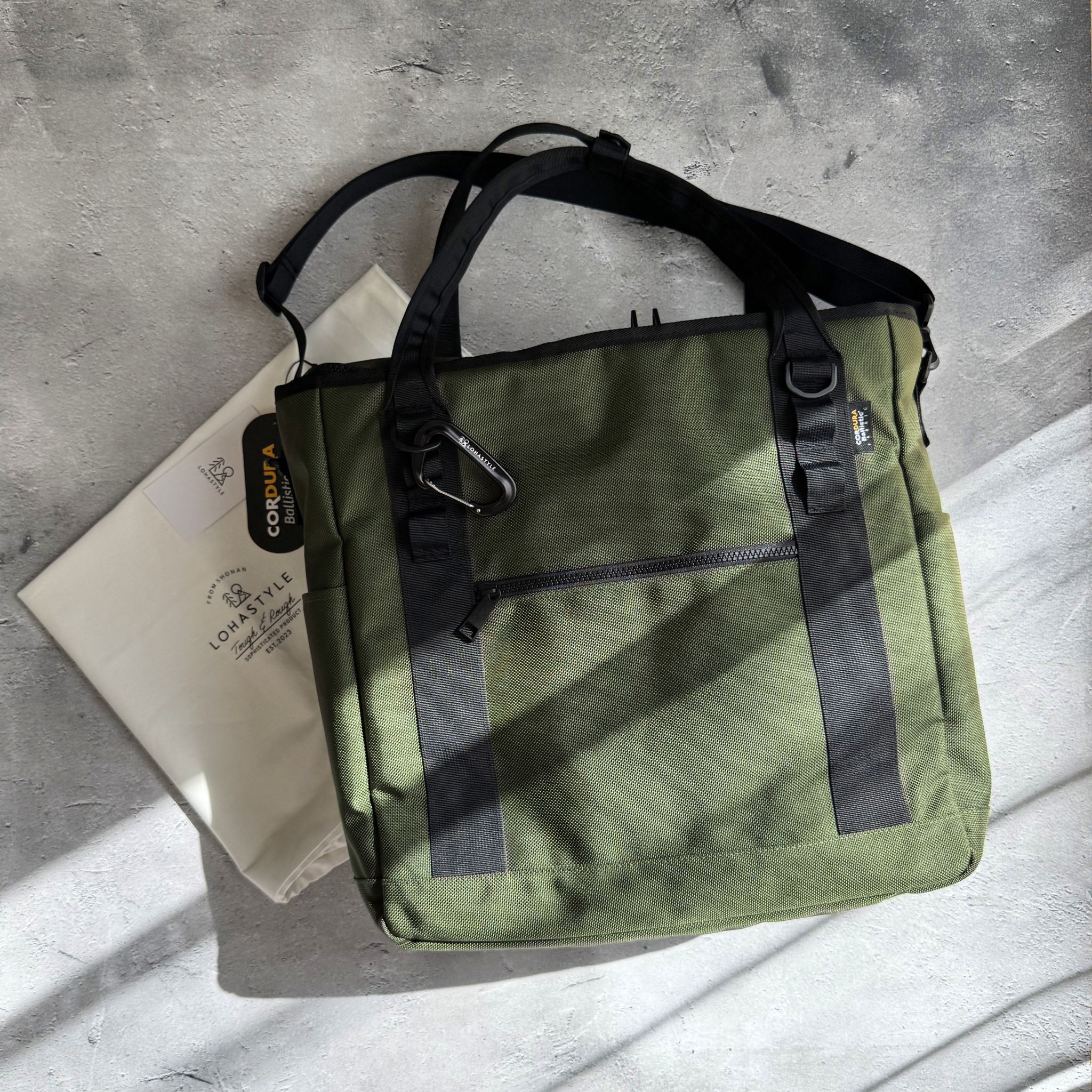 HOLLOW CORDURA バリスティックナイロン トート 30L (カーキ)