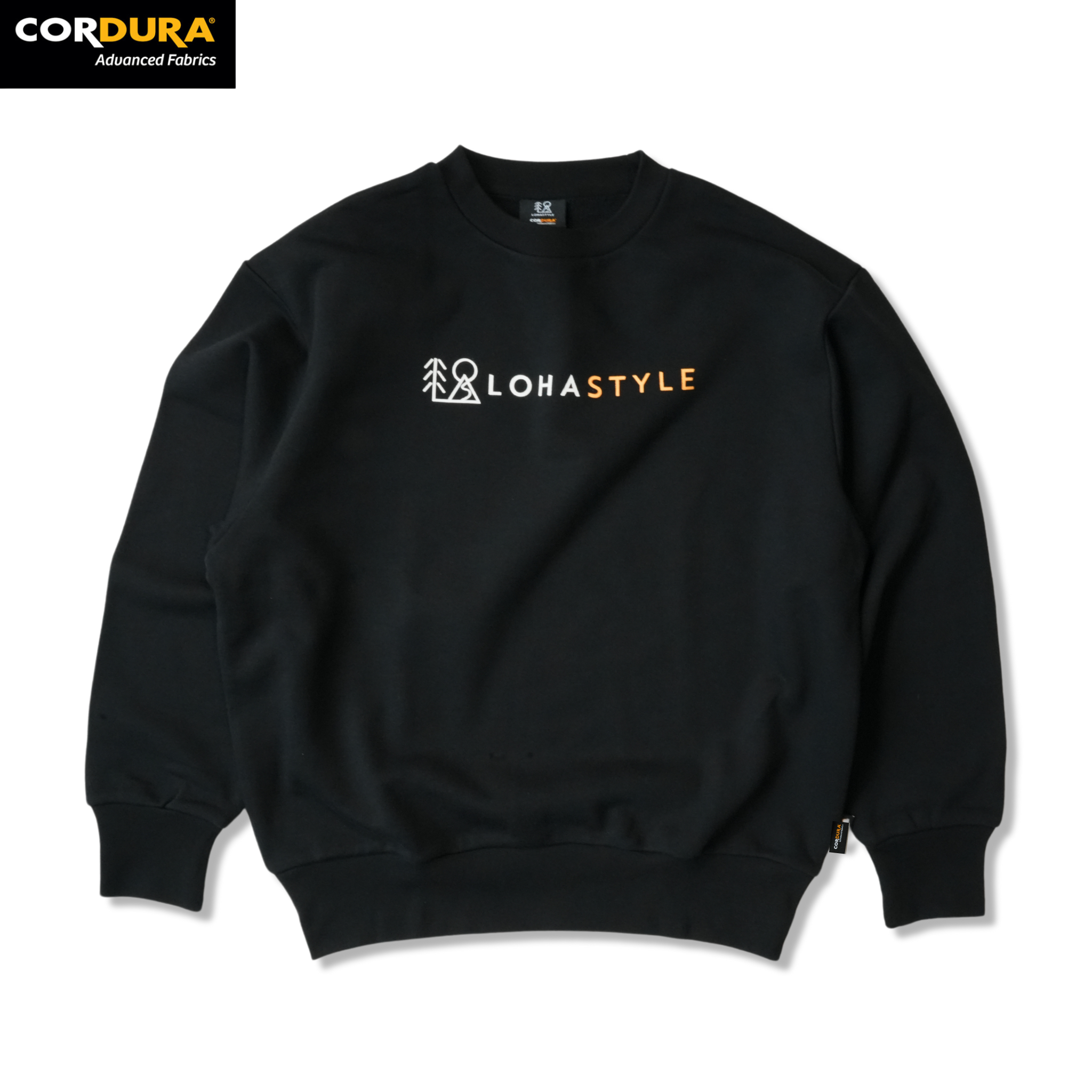 CORDURA裏毛 LOHASTYLEロゴスウェット(ブラック)
