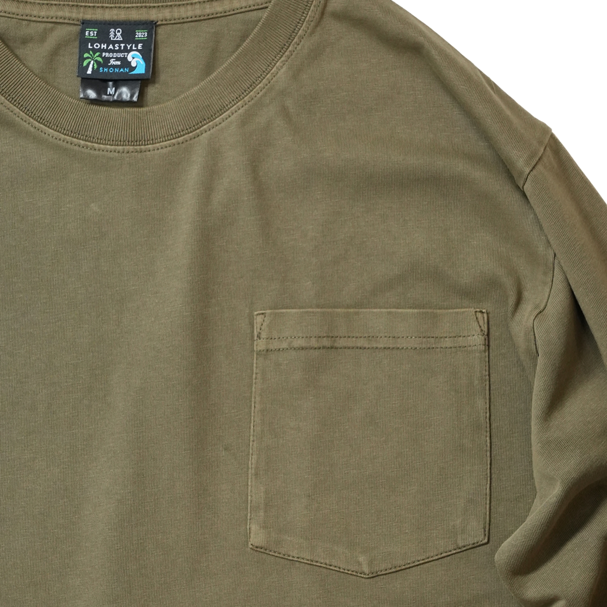 VINTAGE PAC-T ビッグシルエット 胸ポケ 長袖 (オリーブ)