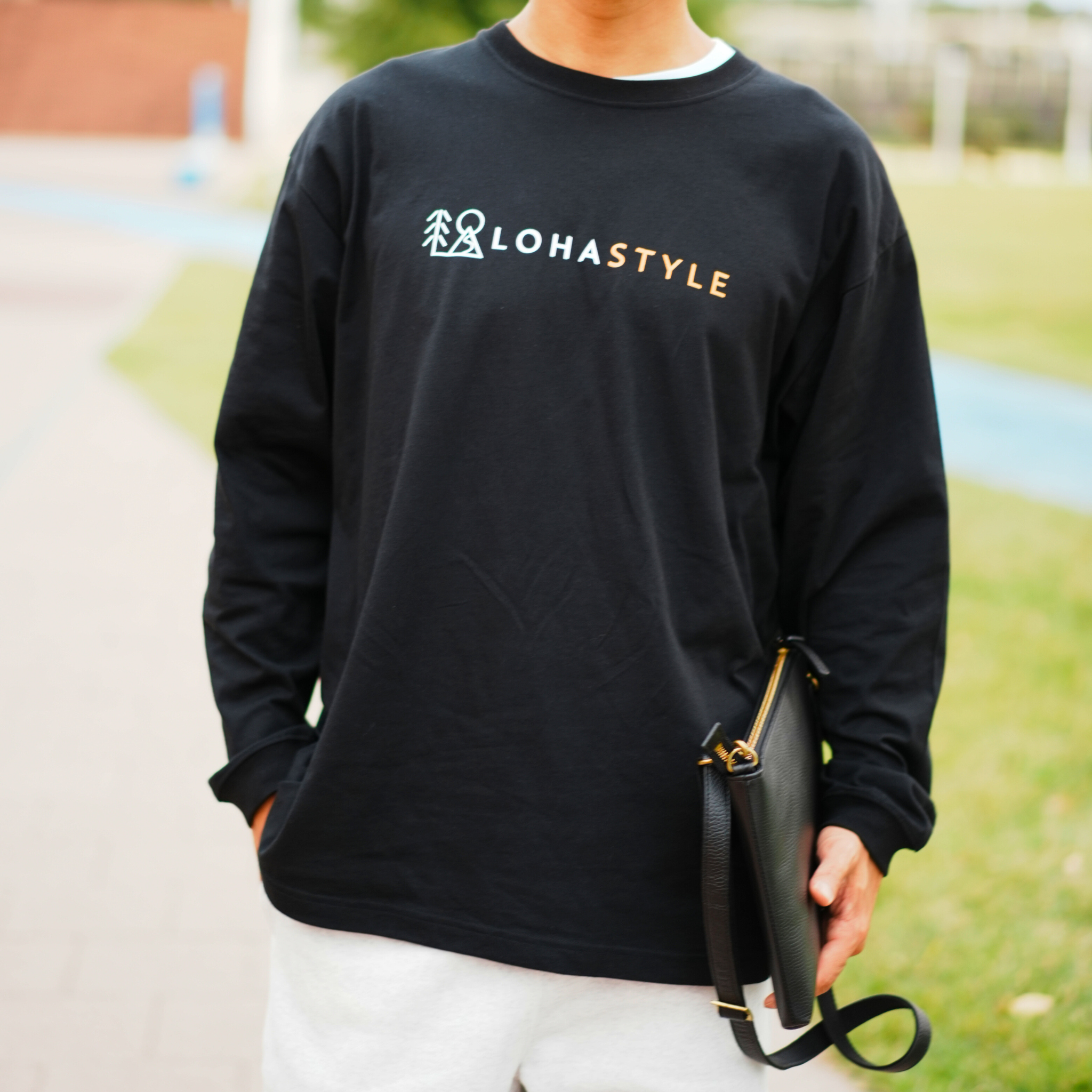 CORDURA天竺 長袖T LOHASTYLEロゴ(ホワイト)