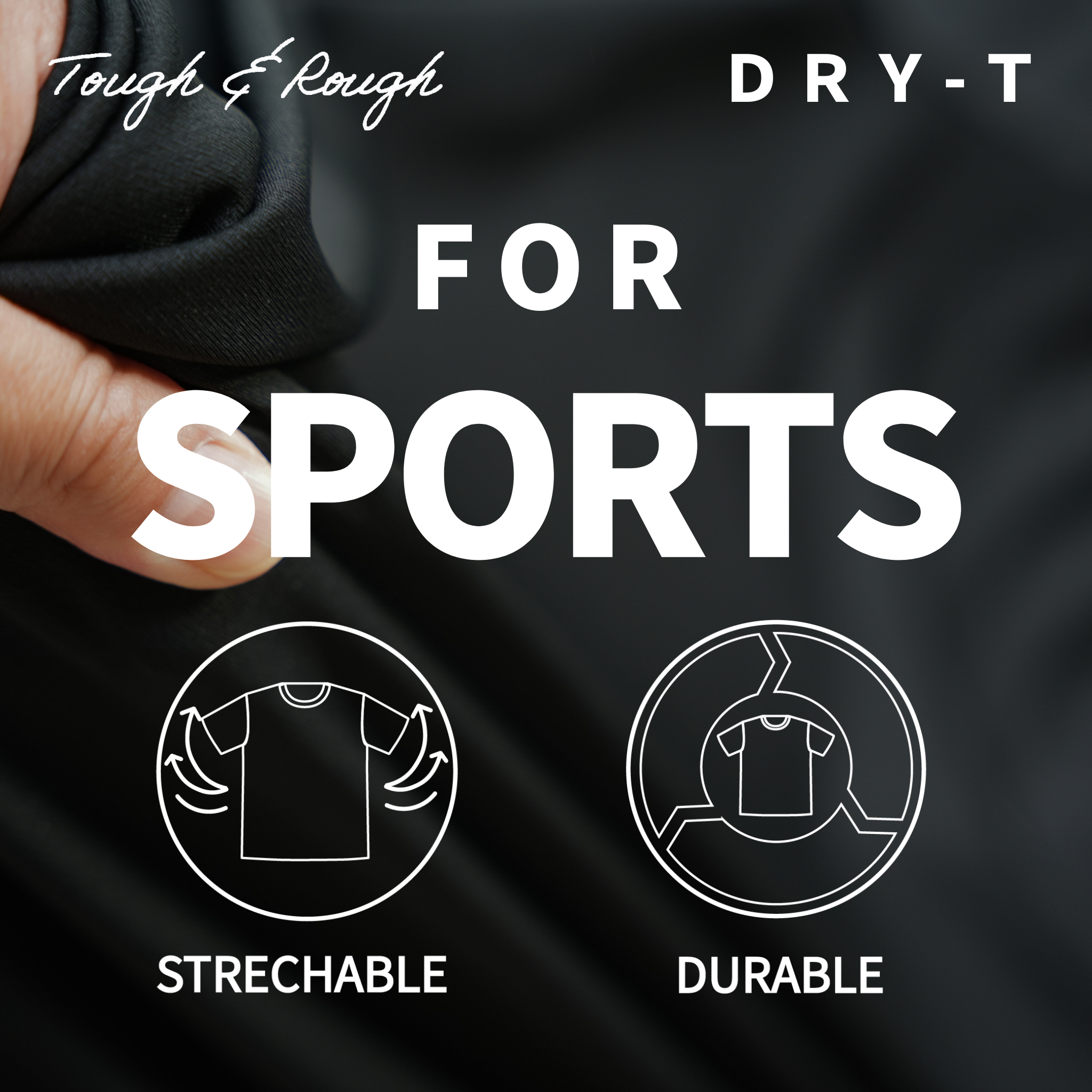 ドライメッシュ タフ&ラフT(ブラック)