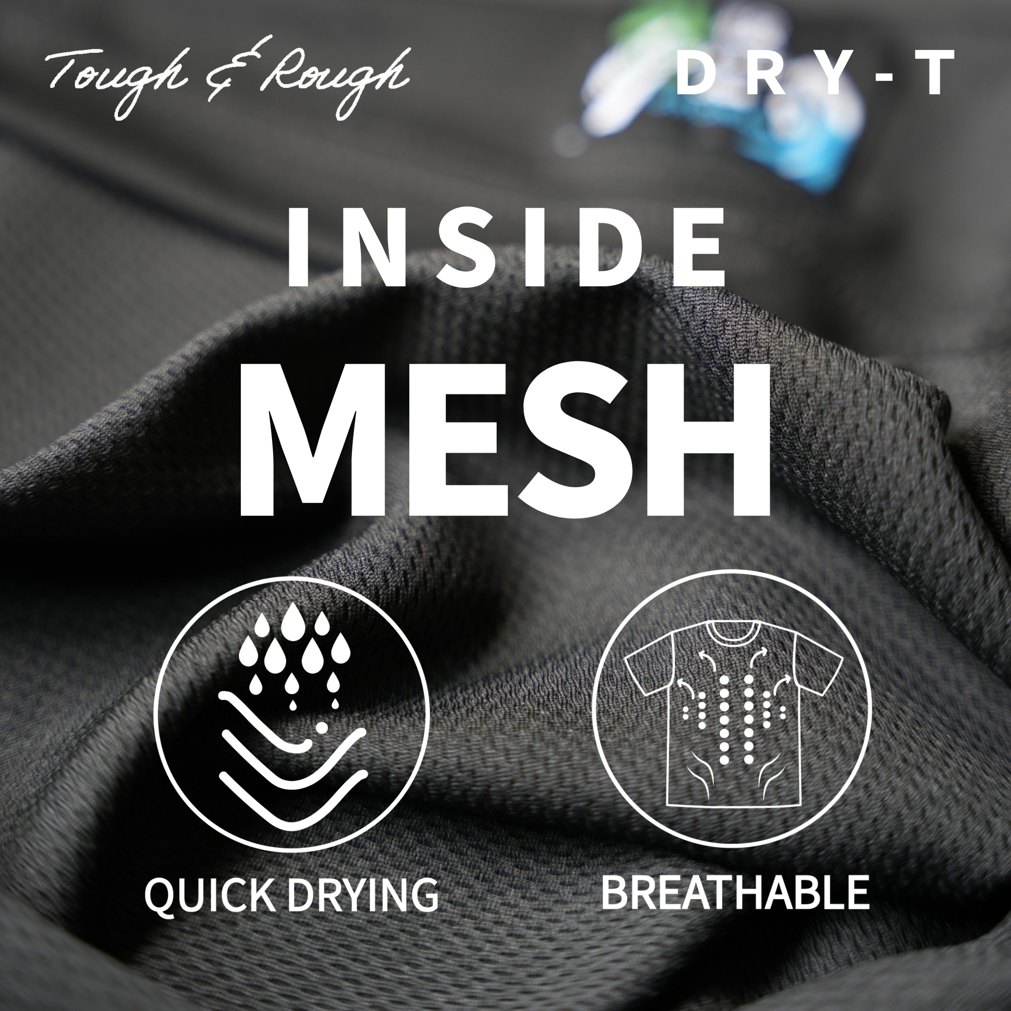 ドライメッシュ タフ&ラフT(ブラック)