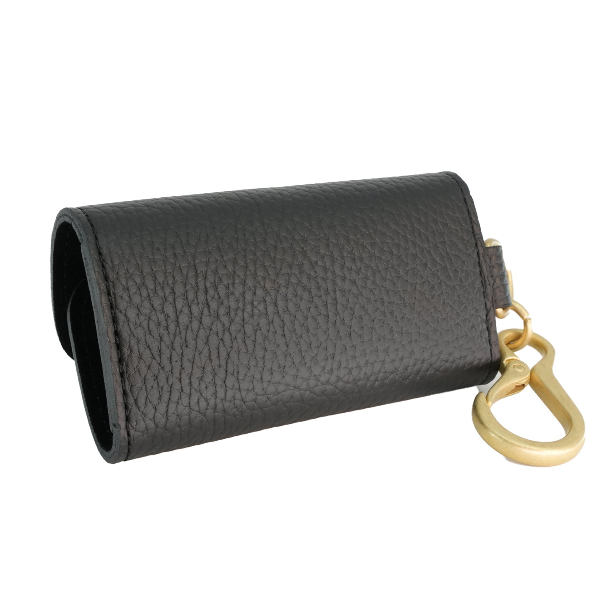 RIP 極厚レザーキーケース(ブラック×ゴールド)