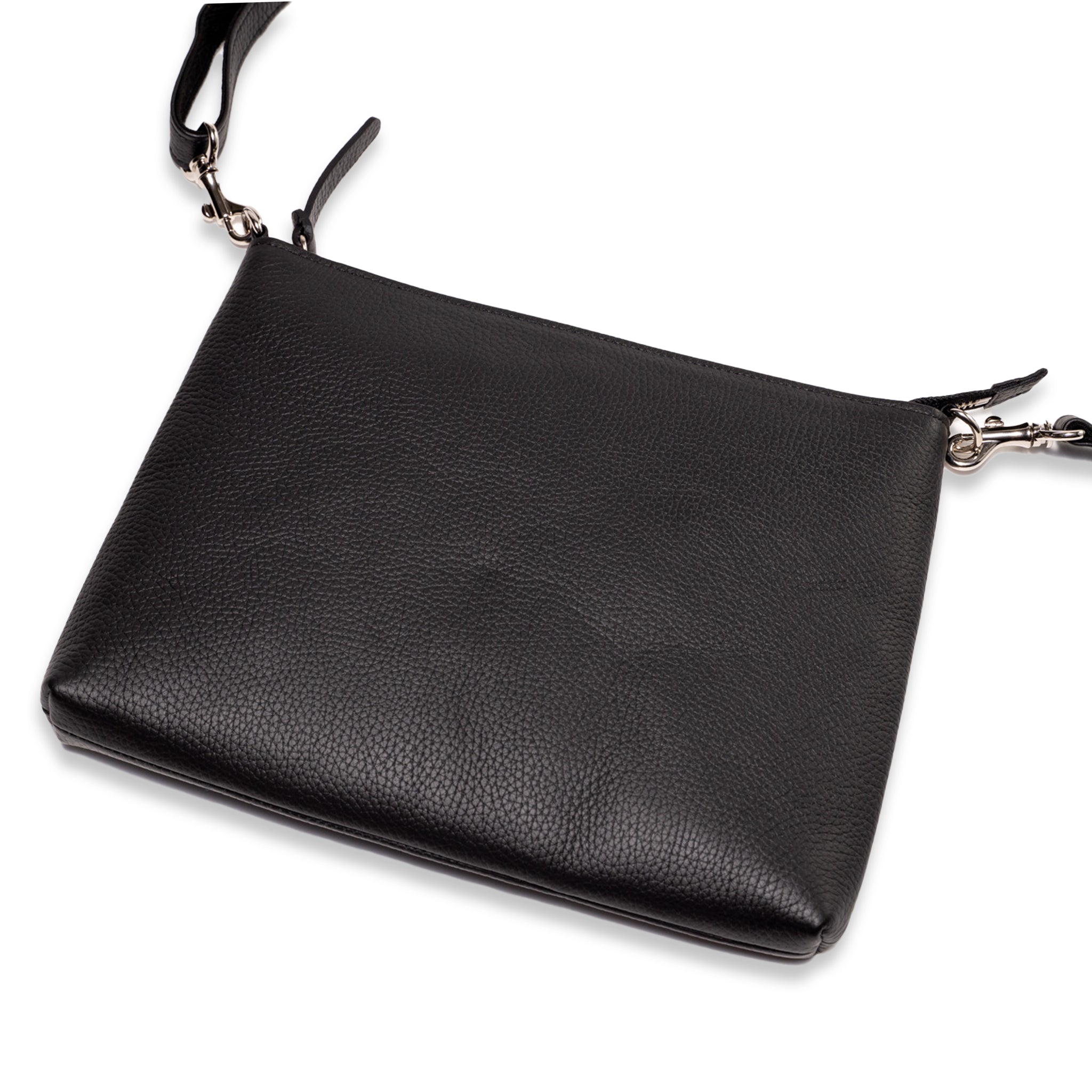 FACE 姫路レザーサコッシュ(ブラック×シルバー)