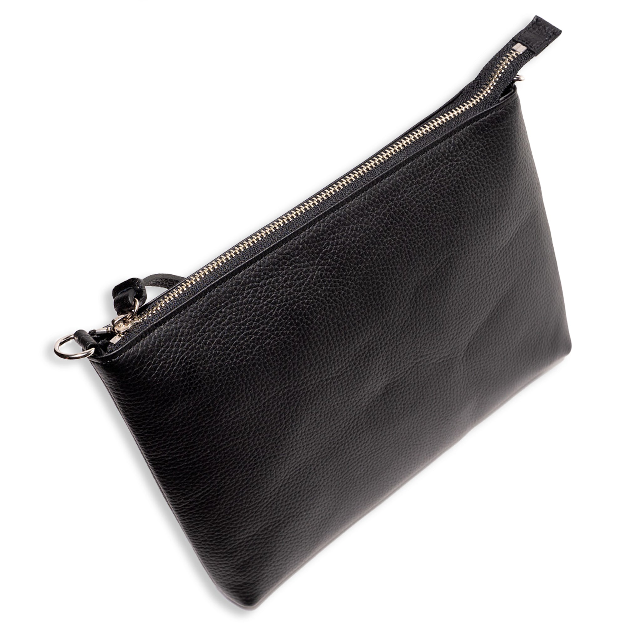 FACE 姫路レザーサコッシュ(ブラック×シルバー)