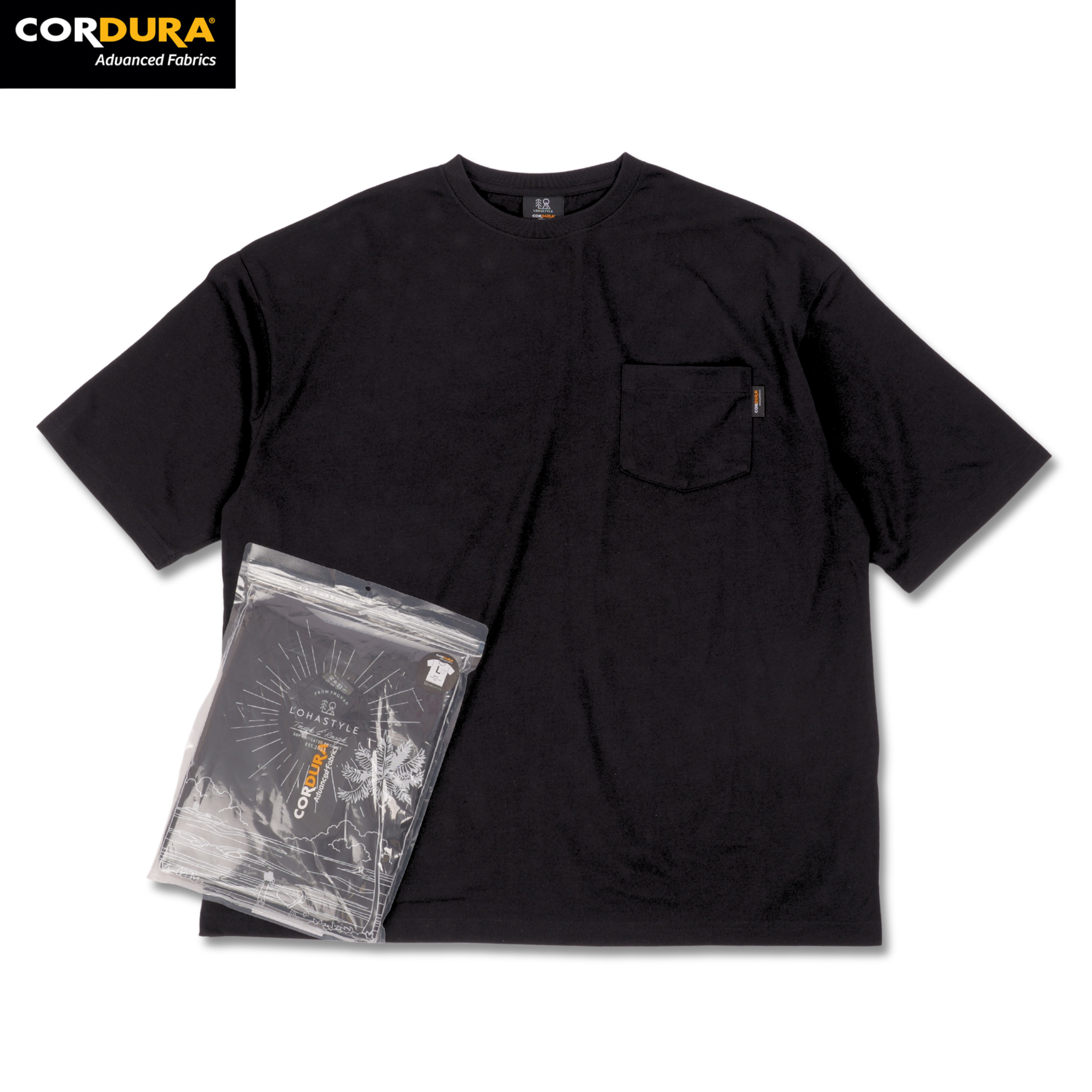 CORDURA PAC-T ビッグシルエット 胸ポケ 半袖 WINTER (ブラック)