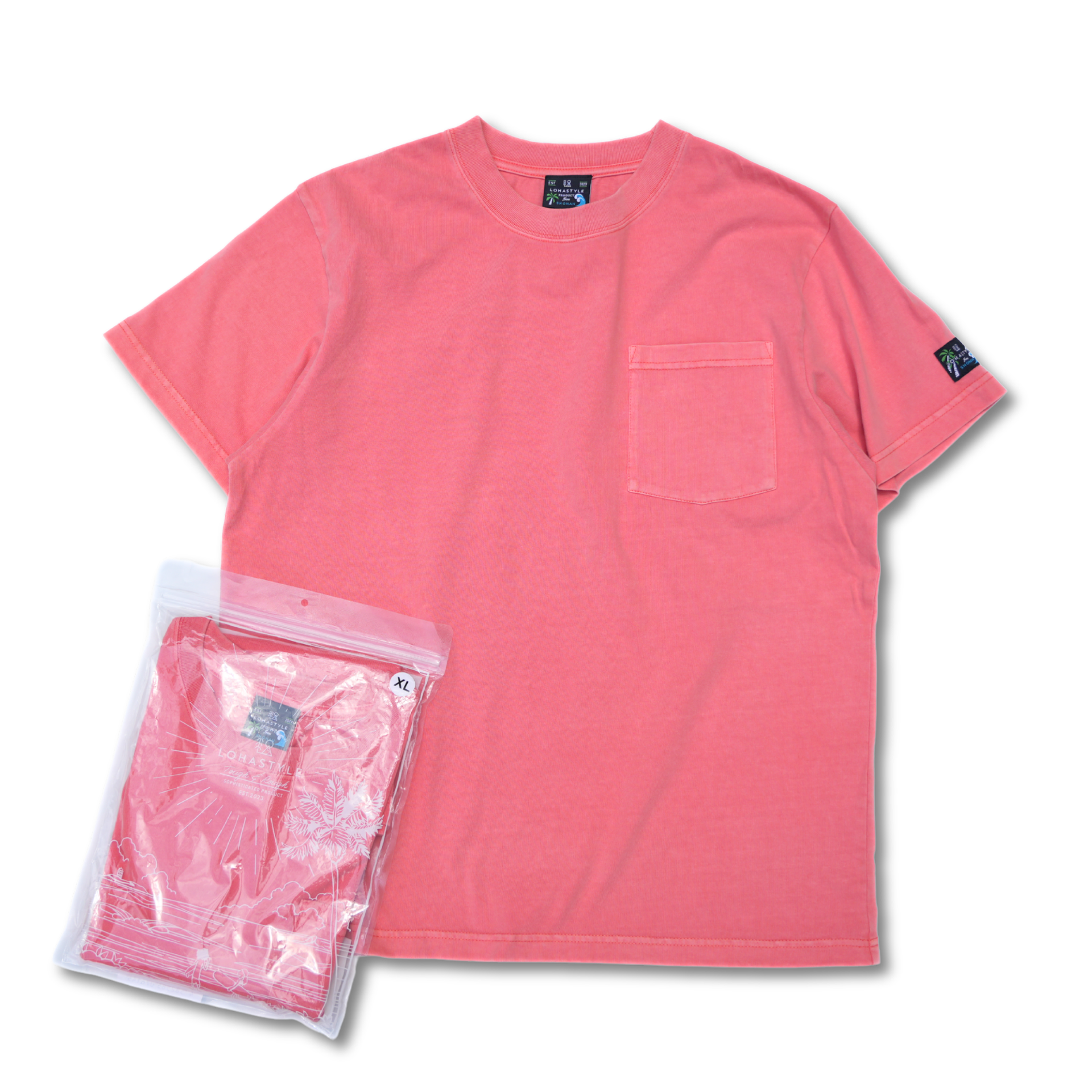 VINTAGE PAC-T ビッグシルエット 胸ポケ 半袖 (ピンク）