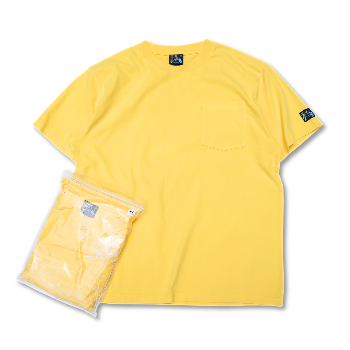 VINTAGE PAC-T ビッグシルエット 胸ポケ 半袖 (イエロー）
