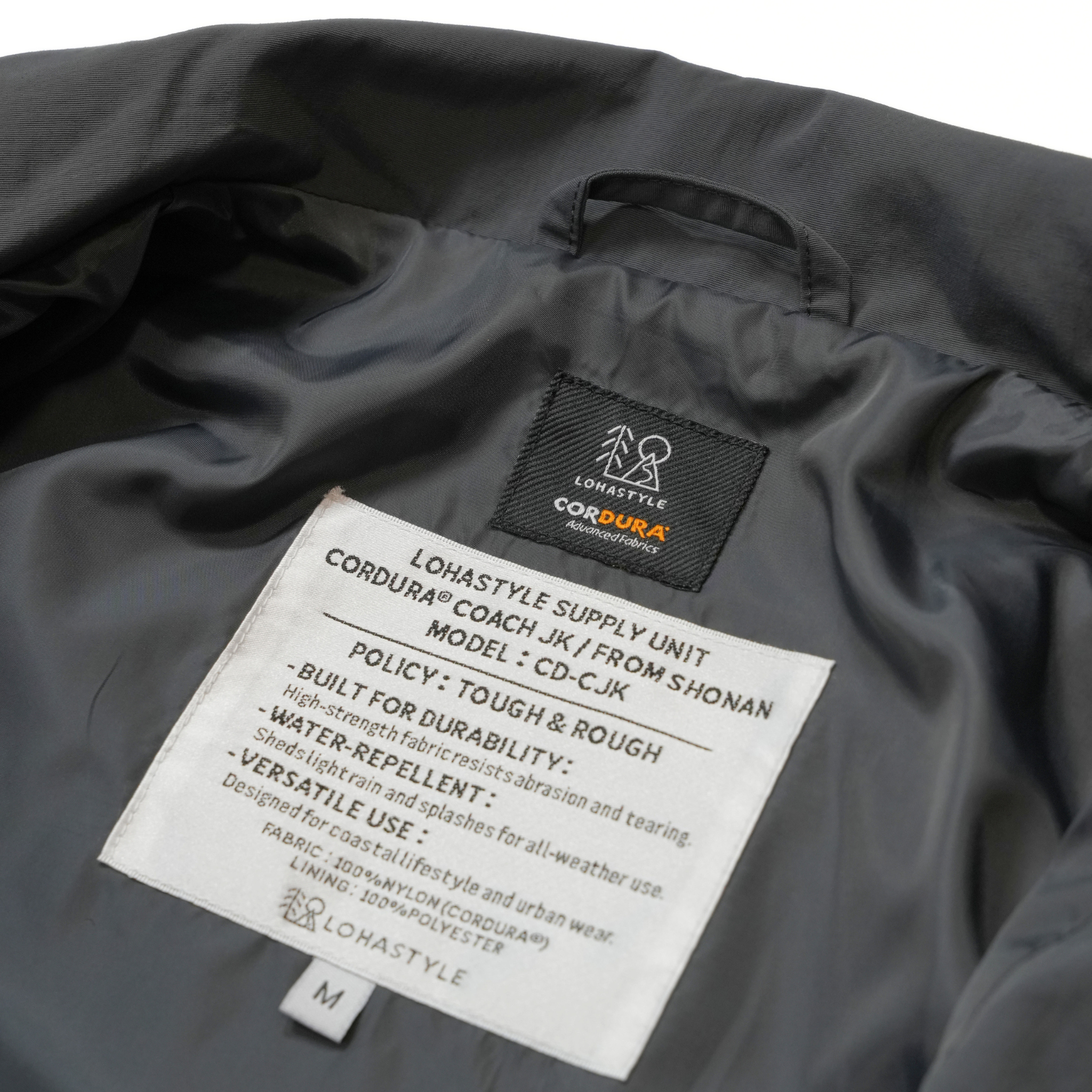 CORDURA COACH JACKET ロゴ刺繍（グレー）