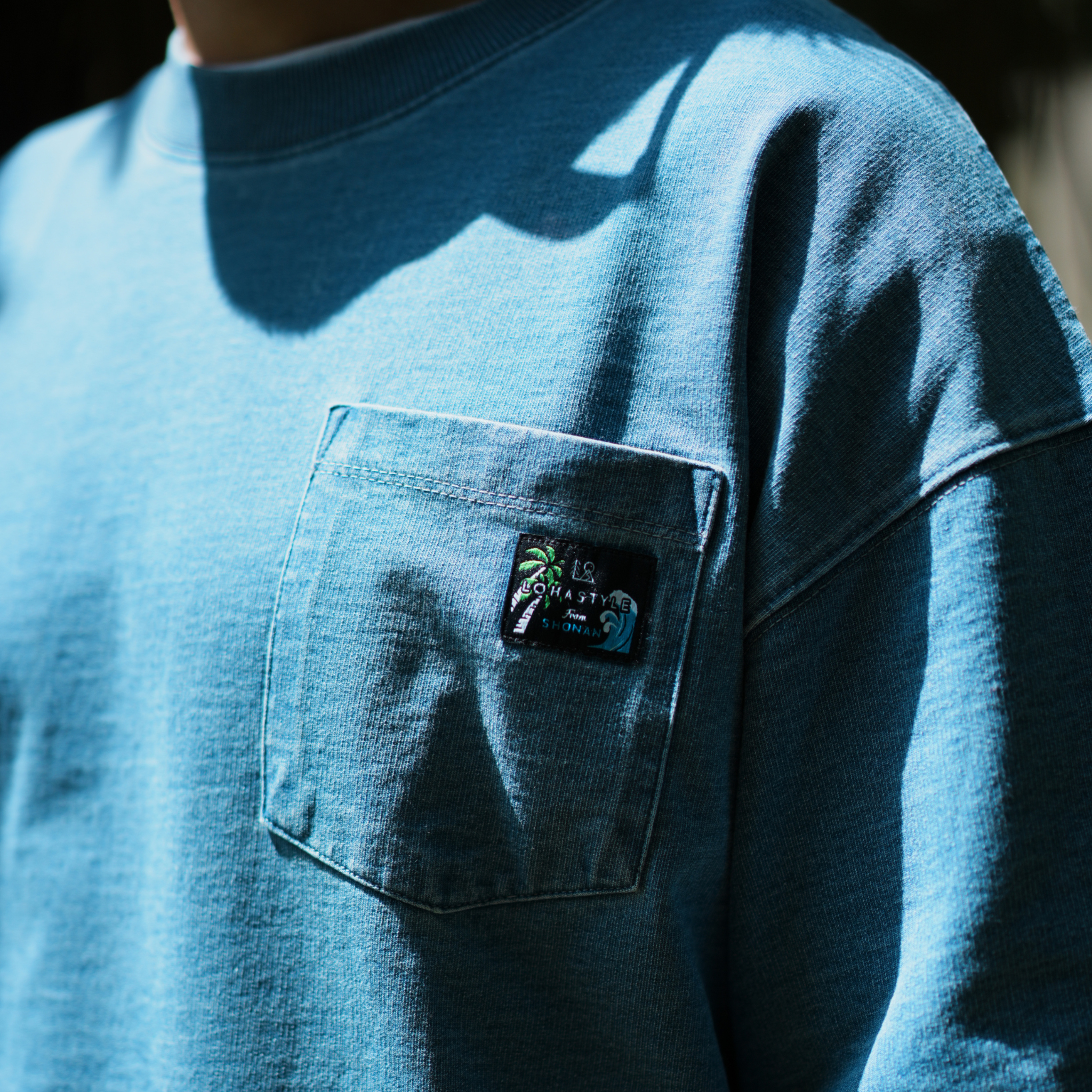 DENIM PAC-T ビッグシルエット 胸ポケ ５分袖（ブルー）
