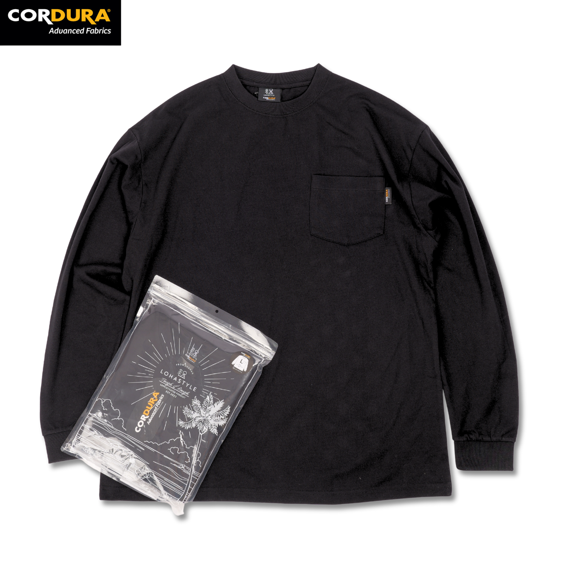 CORDURA PAC-T ビッグシルエット 胸ポケ 長袖 WINTER (ブラック)