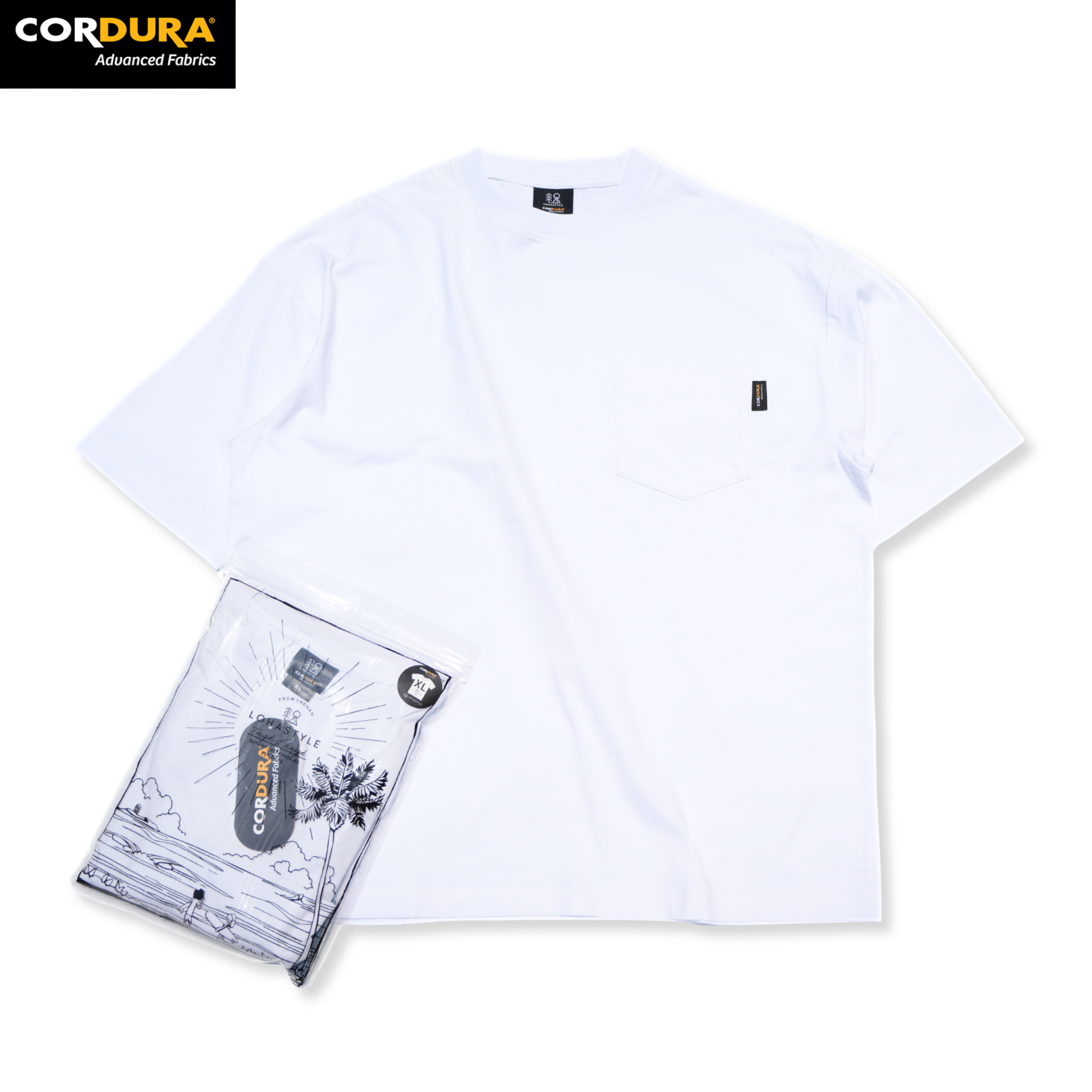 CORDURA PAC-T ビッグシルエット 胸ポケ 半袖 AS (ホワイト)