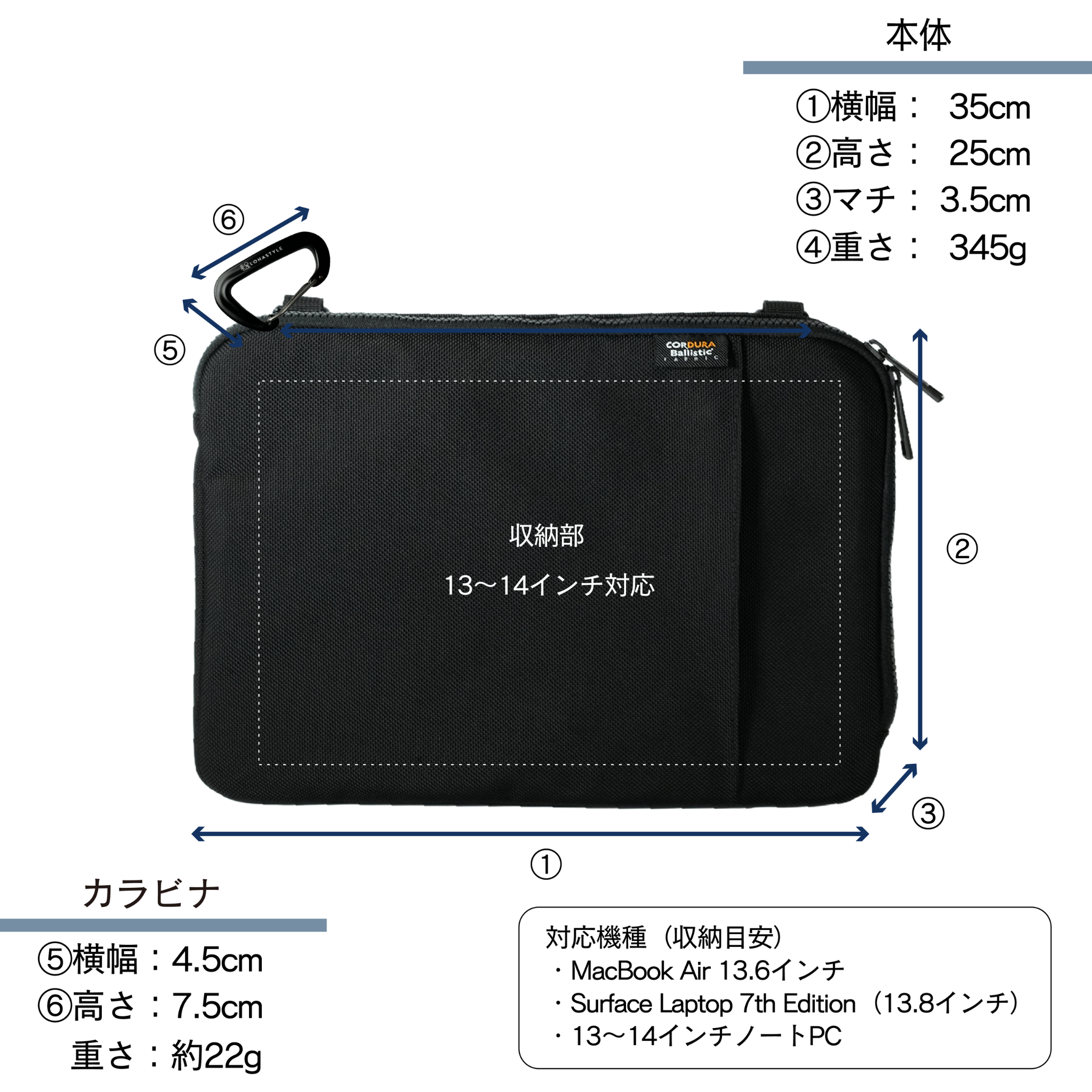 TIDE CORDURA バリスティックナイロン PCケース