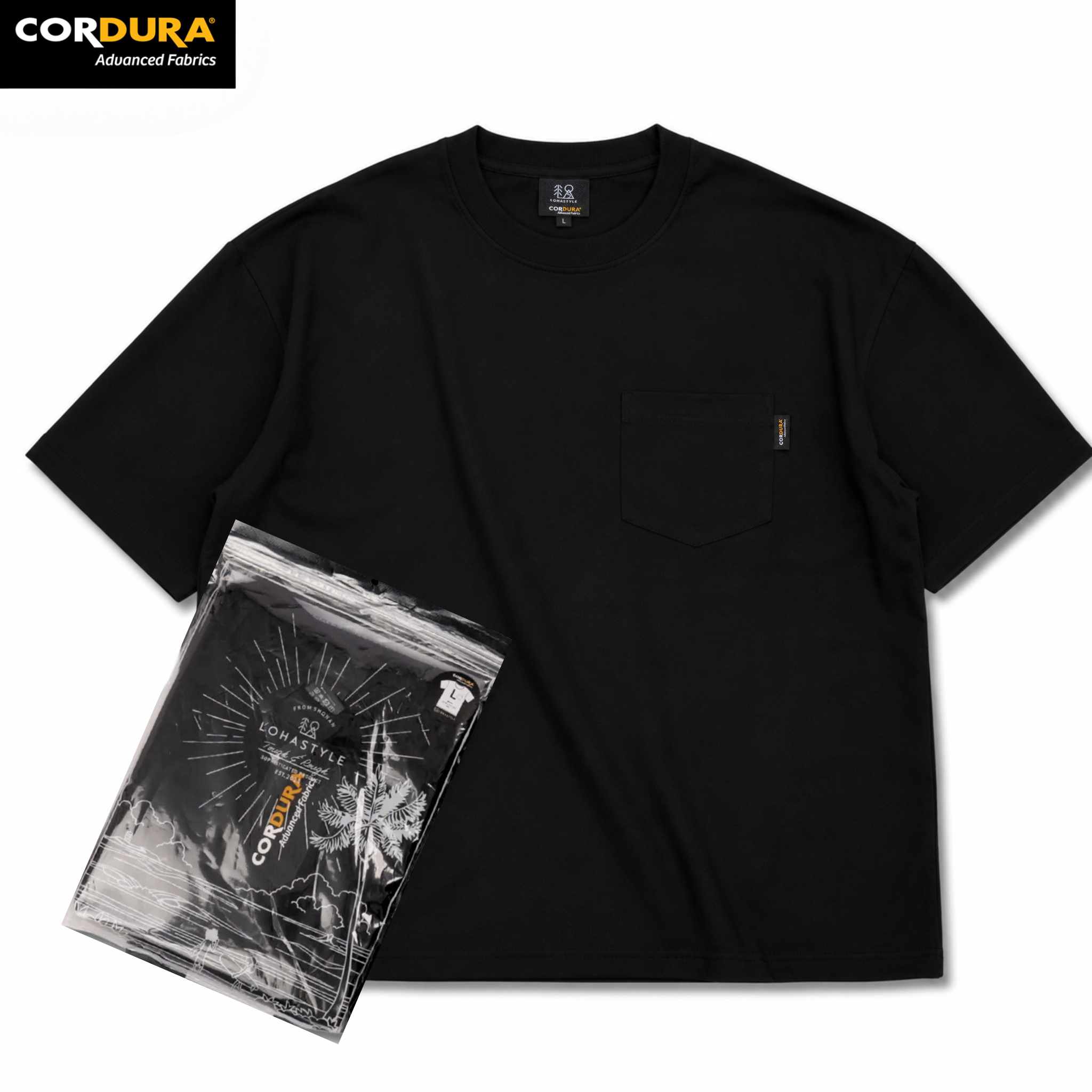 CORDURA PAC-T ビッグシルエット 胸ポケ 半袖 AS (ブラック)