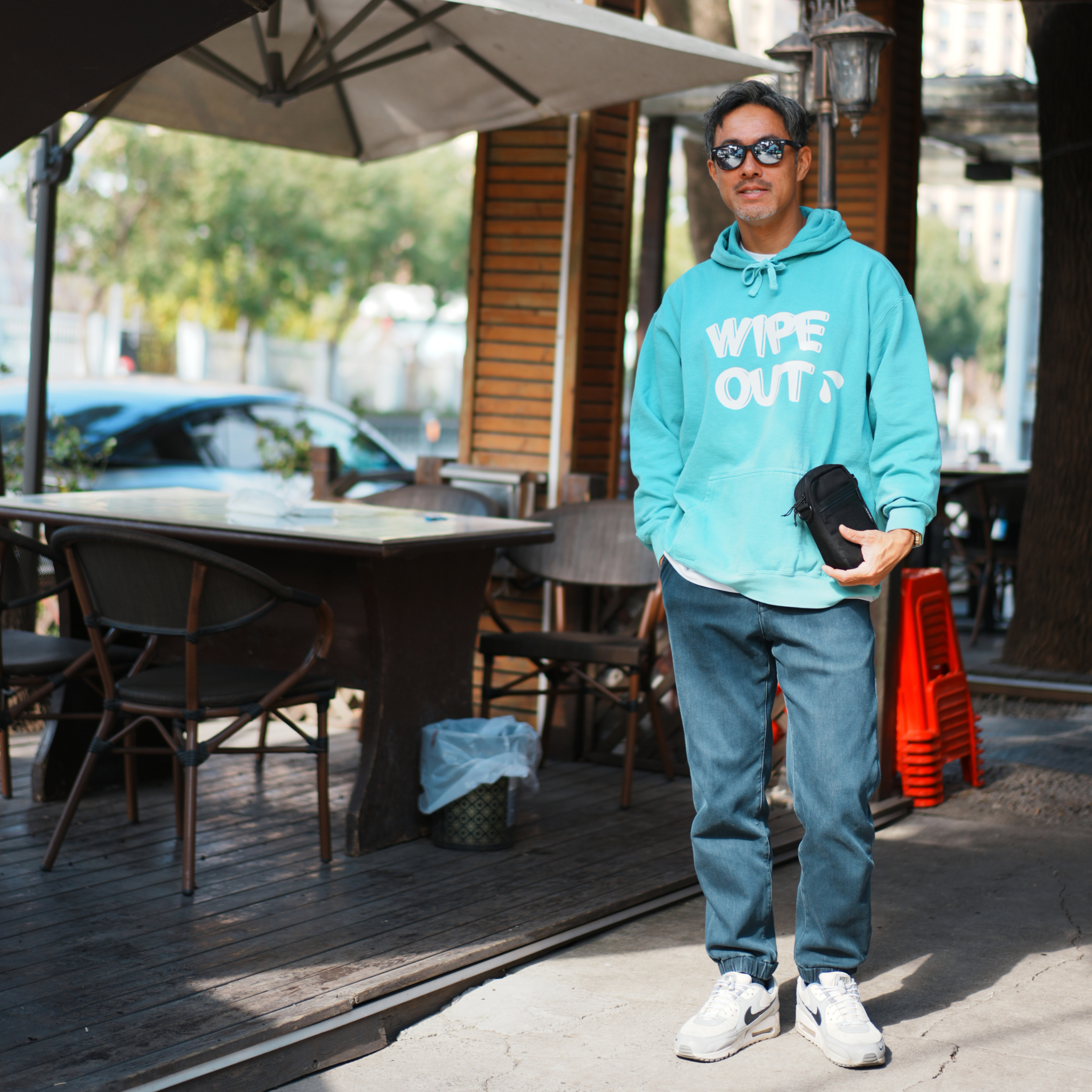 VINTAGE-パーカ "WIPEOUT"（グリーン）