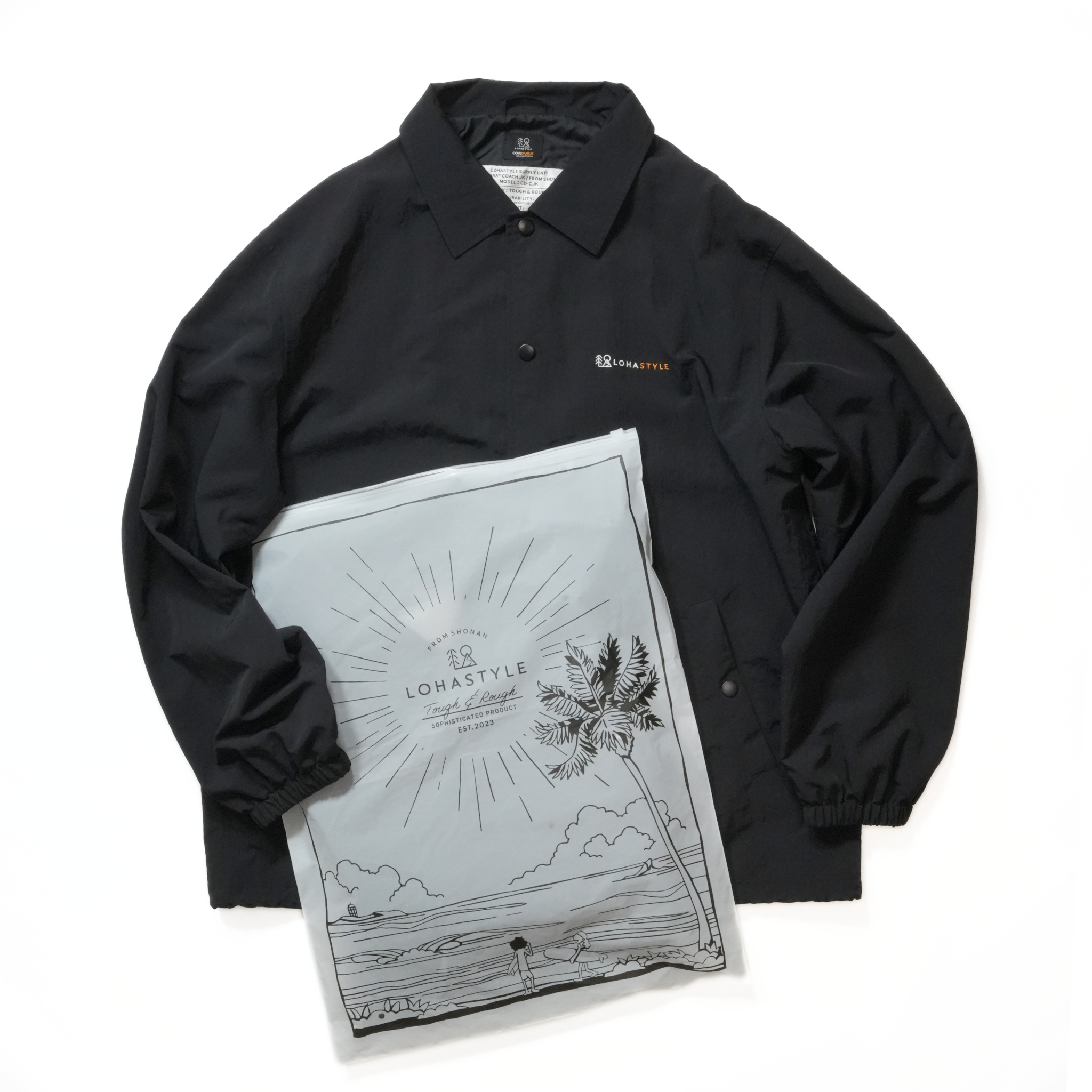 CORDURA COACH JACKET  ロゴ刺繍（ブラック）