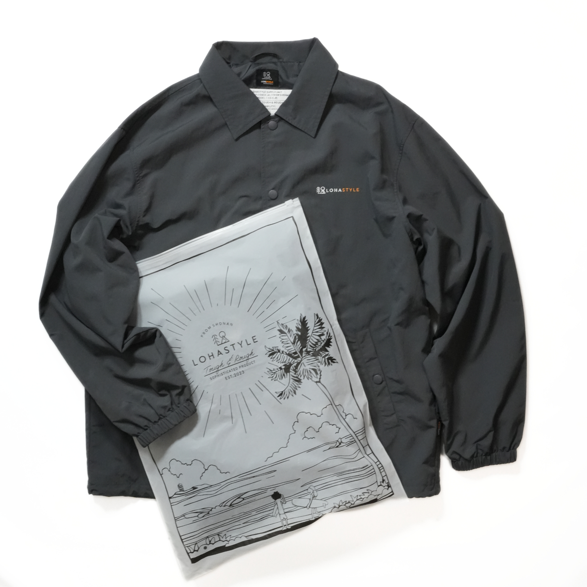 CORDURA COACH JACKET ロゴ刺繍（グレー）