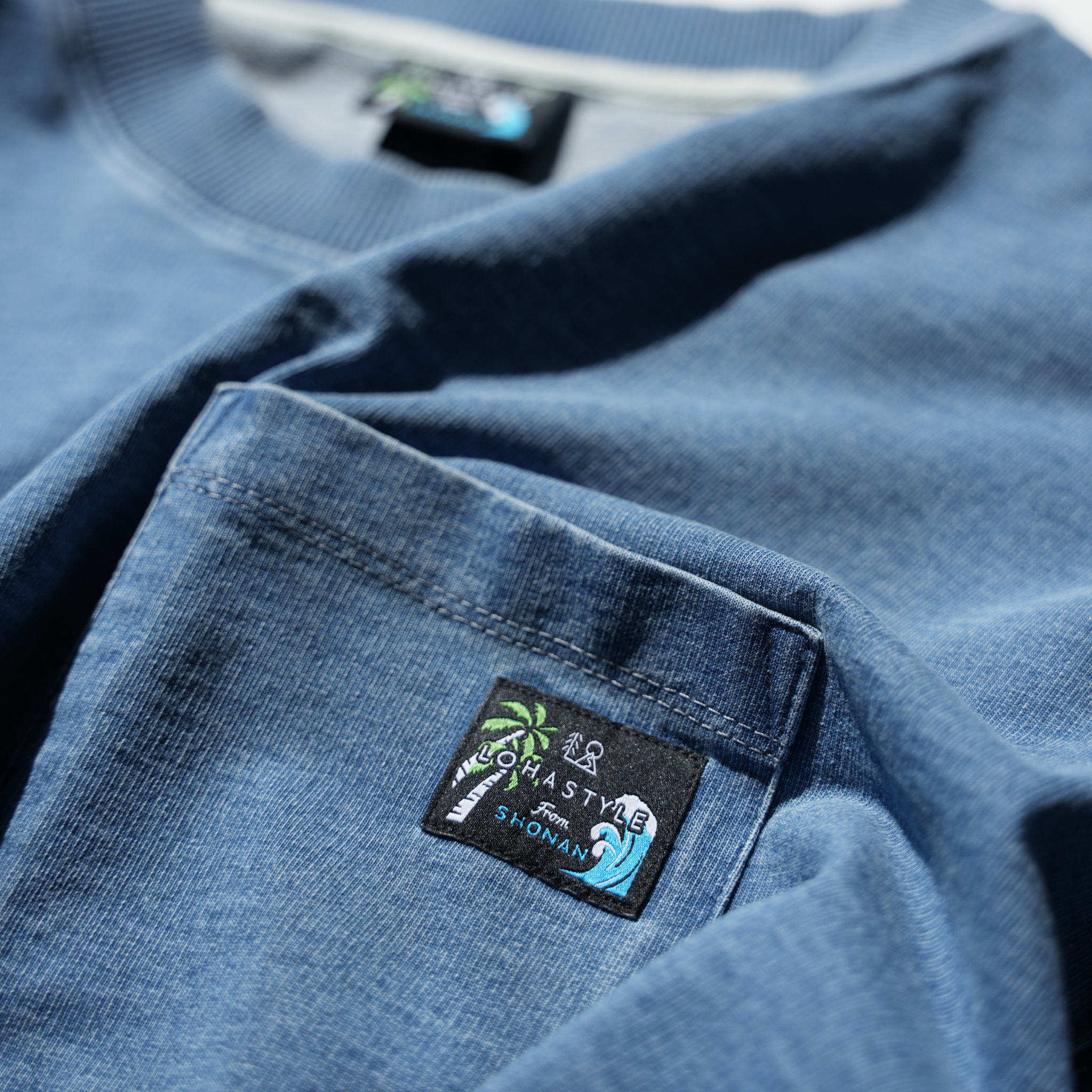 DENIM PAC-T ビッグシルエット 胸ポケ ５分袖（ブルー）