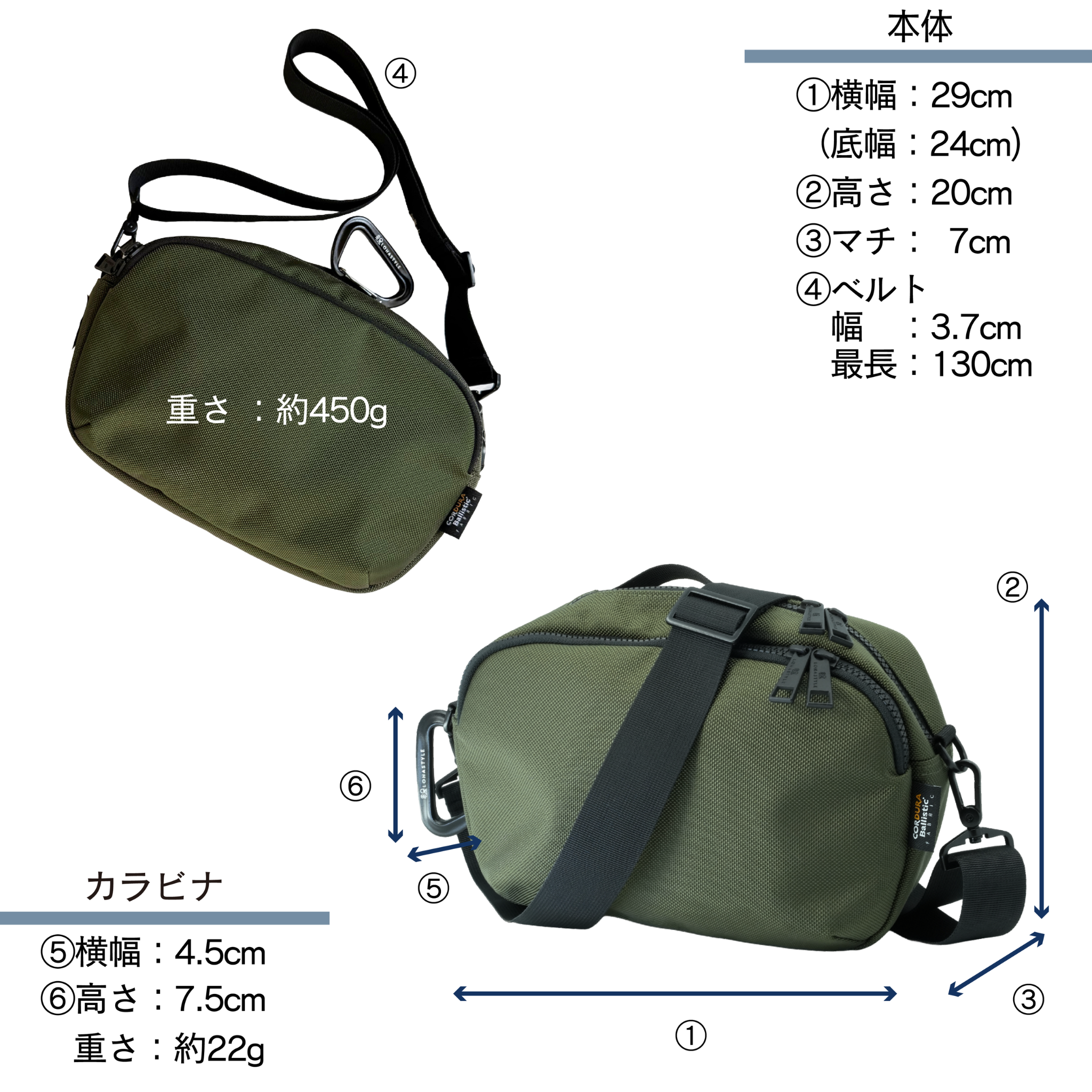 BARREL CORDURA バリスティックナイロン ショルダーバッグ (カーキ)