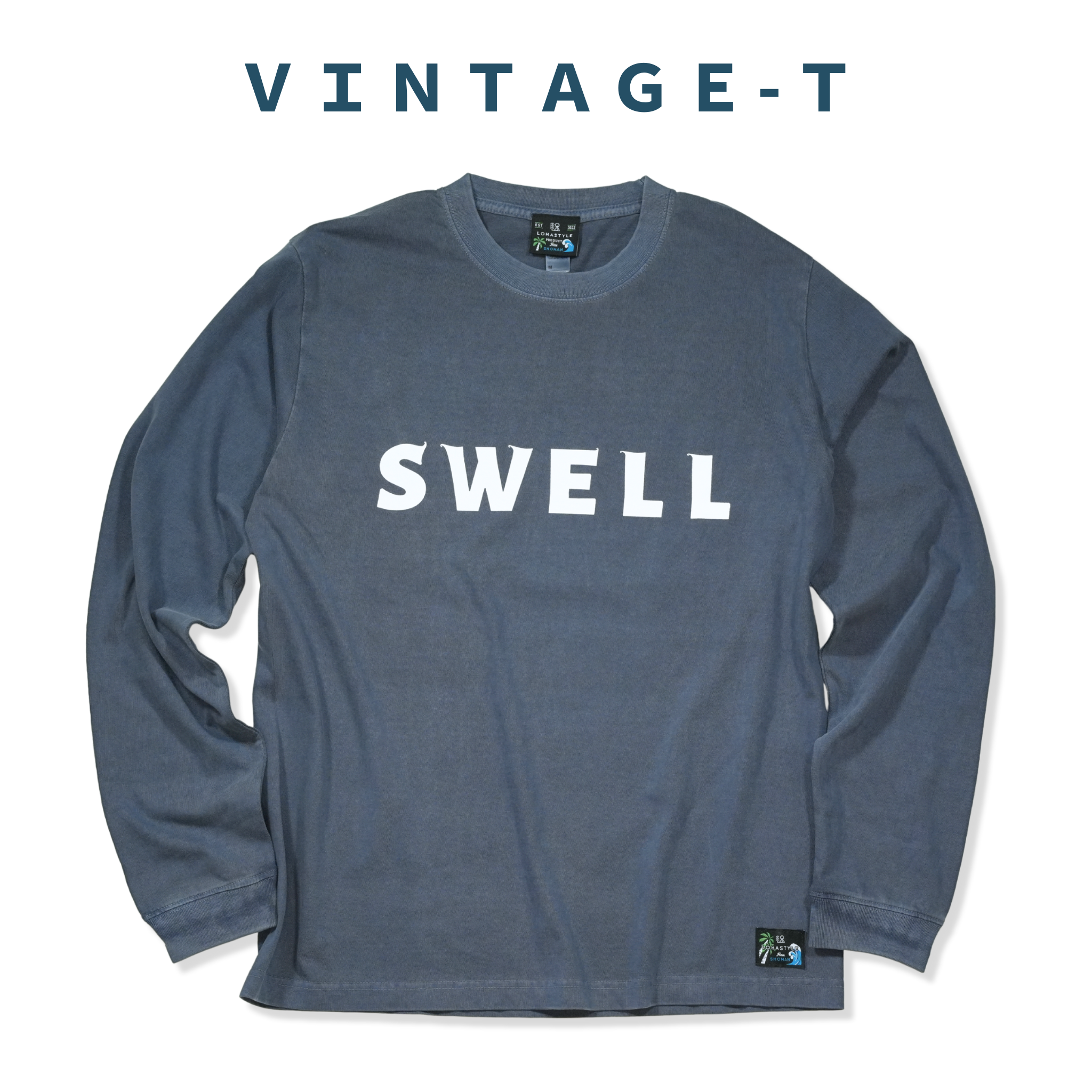 VINTAGE-ロンT "SWELL"（ネイビー）