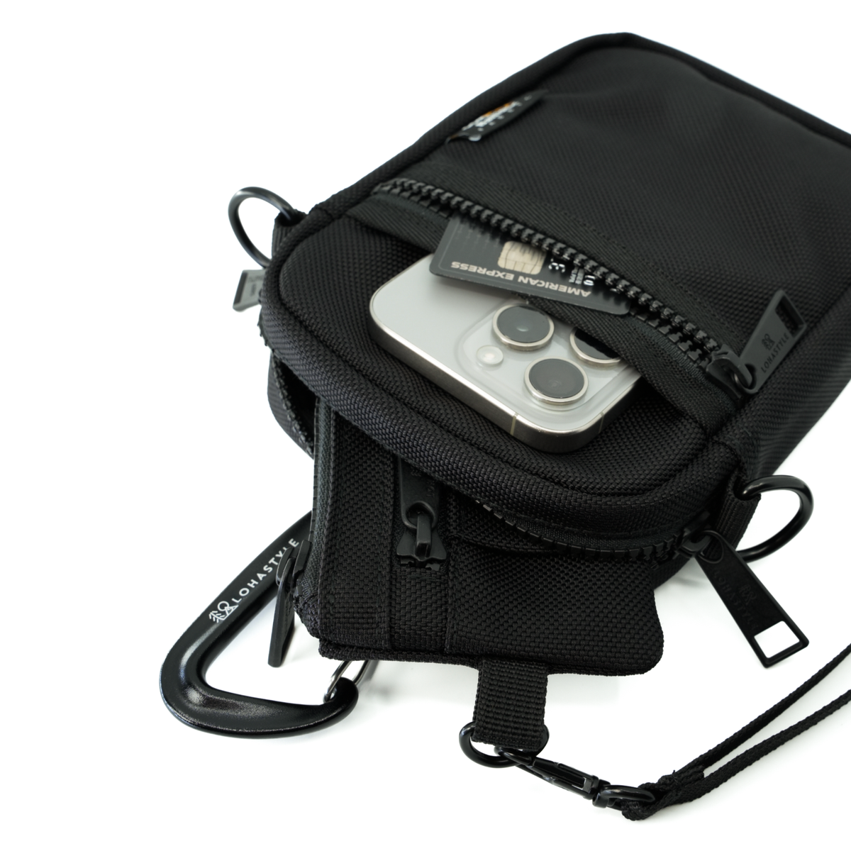 湘南ロハスタイル PADDLE CORDURA スマホポーチ&ストラップ PADDLE CORDURA バリスティックナイロン スマホポーチ (ブラック)