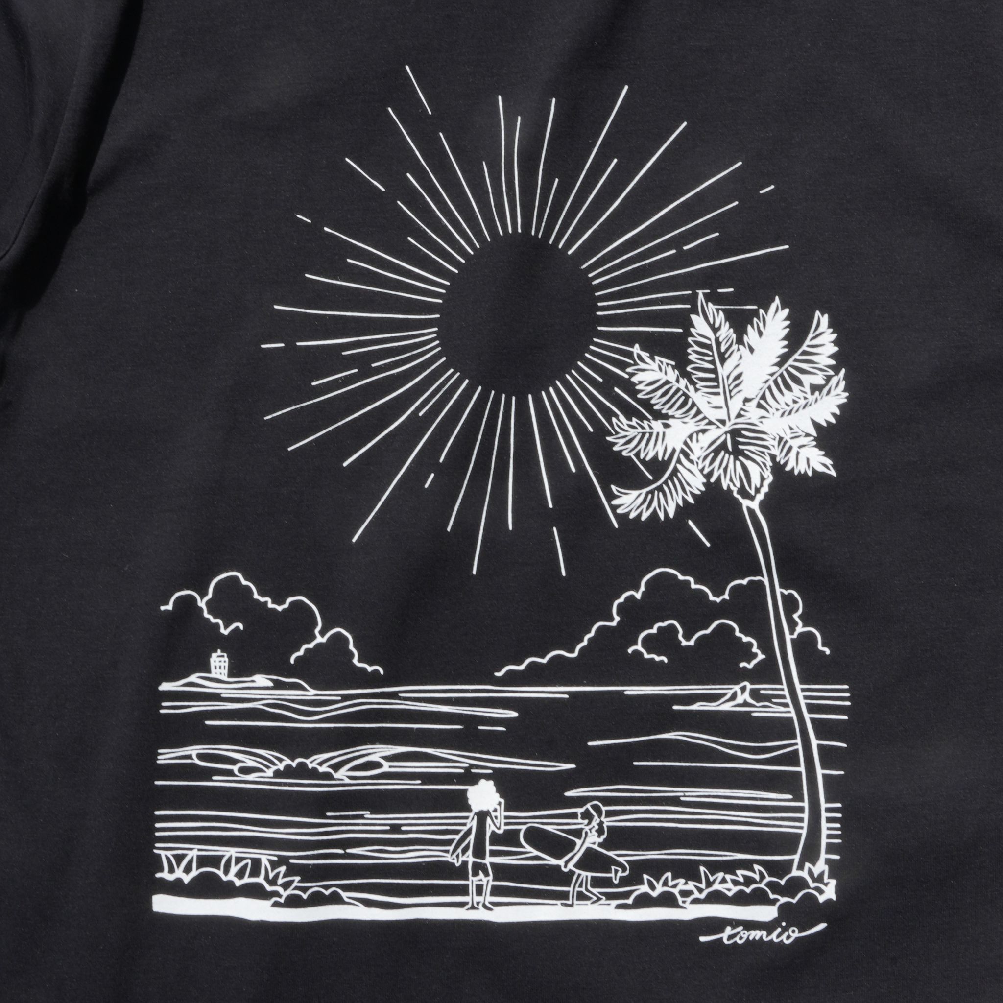 CORDURA天竺 BEACH T by tomio 半袖 (ブラック)