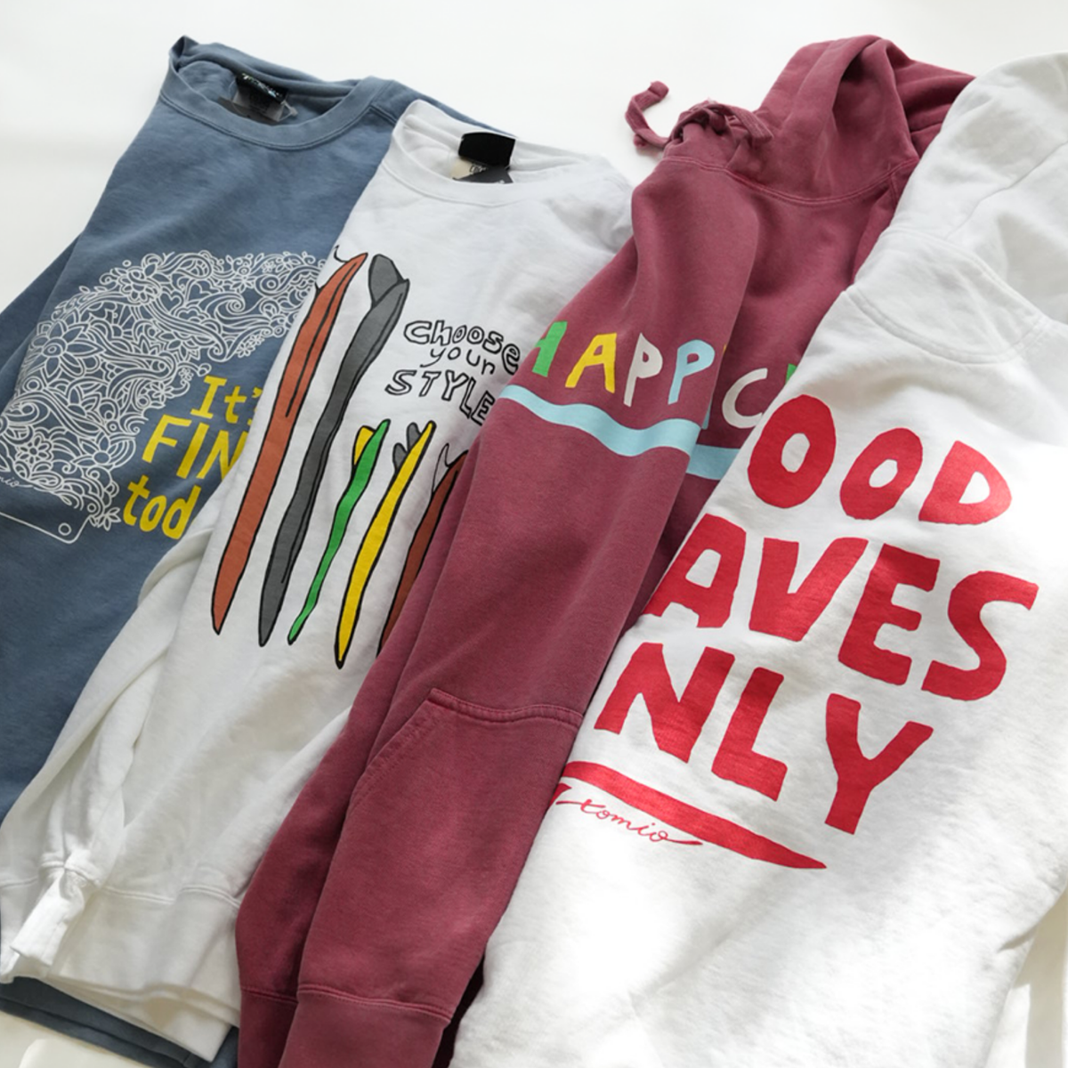 VINTAGE-PARKA "GOOD WAVES ONLY" by tomio（ホワイト）